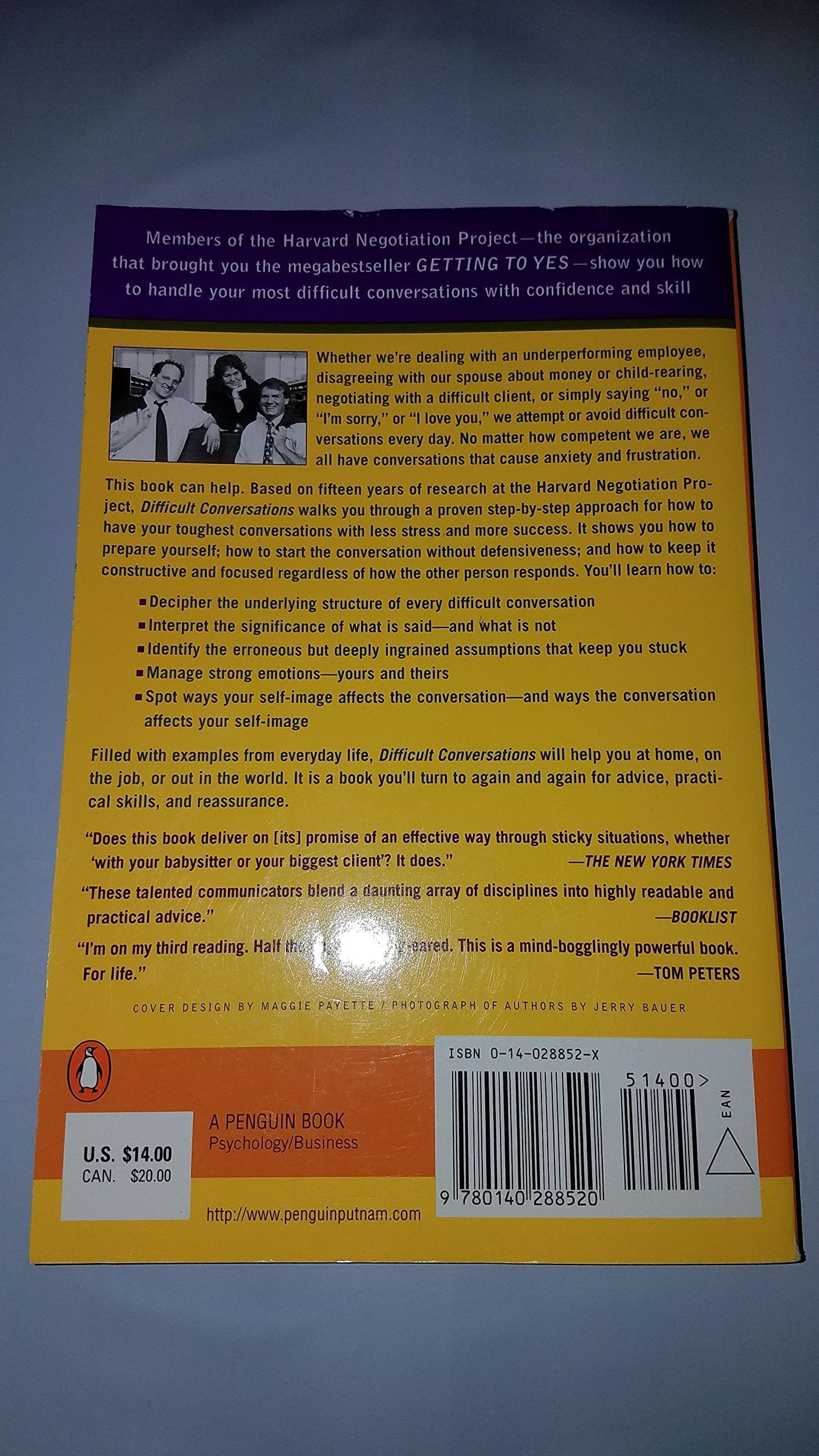 Difficult Conversations: How to Discuss What Matters Most used book depot