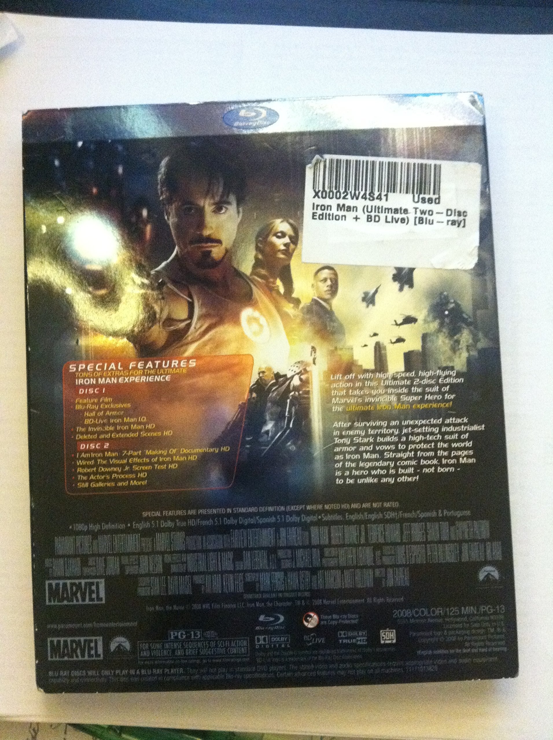 Iron Man (Two-Disc Ultimate Edition + BD Live) [Blu-ray] used book depot