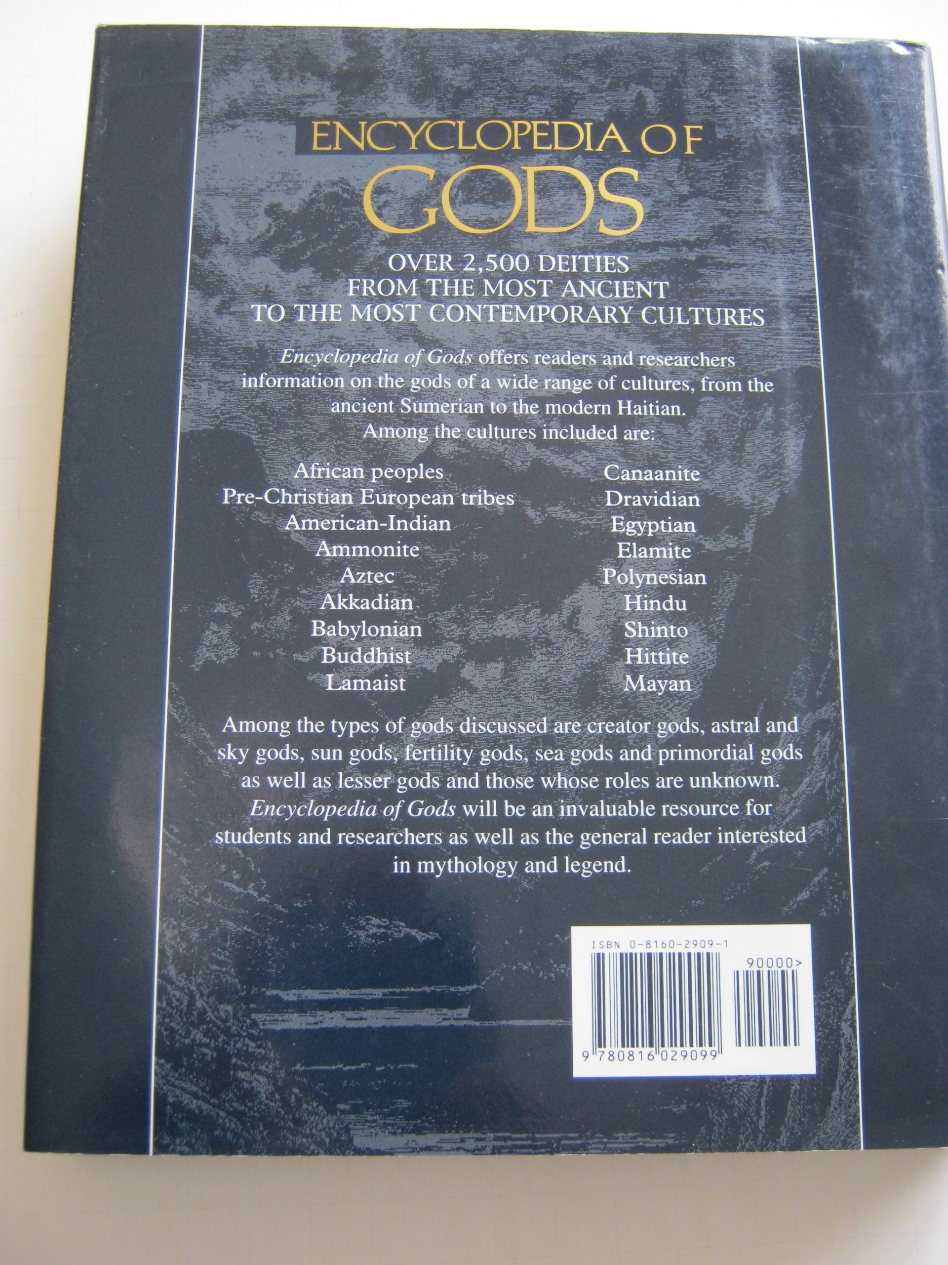 Encyclopedia of Gods: Over 2,500 Deities of the World used book depot