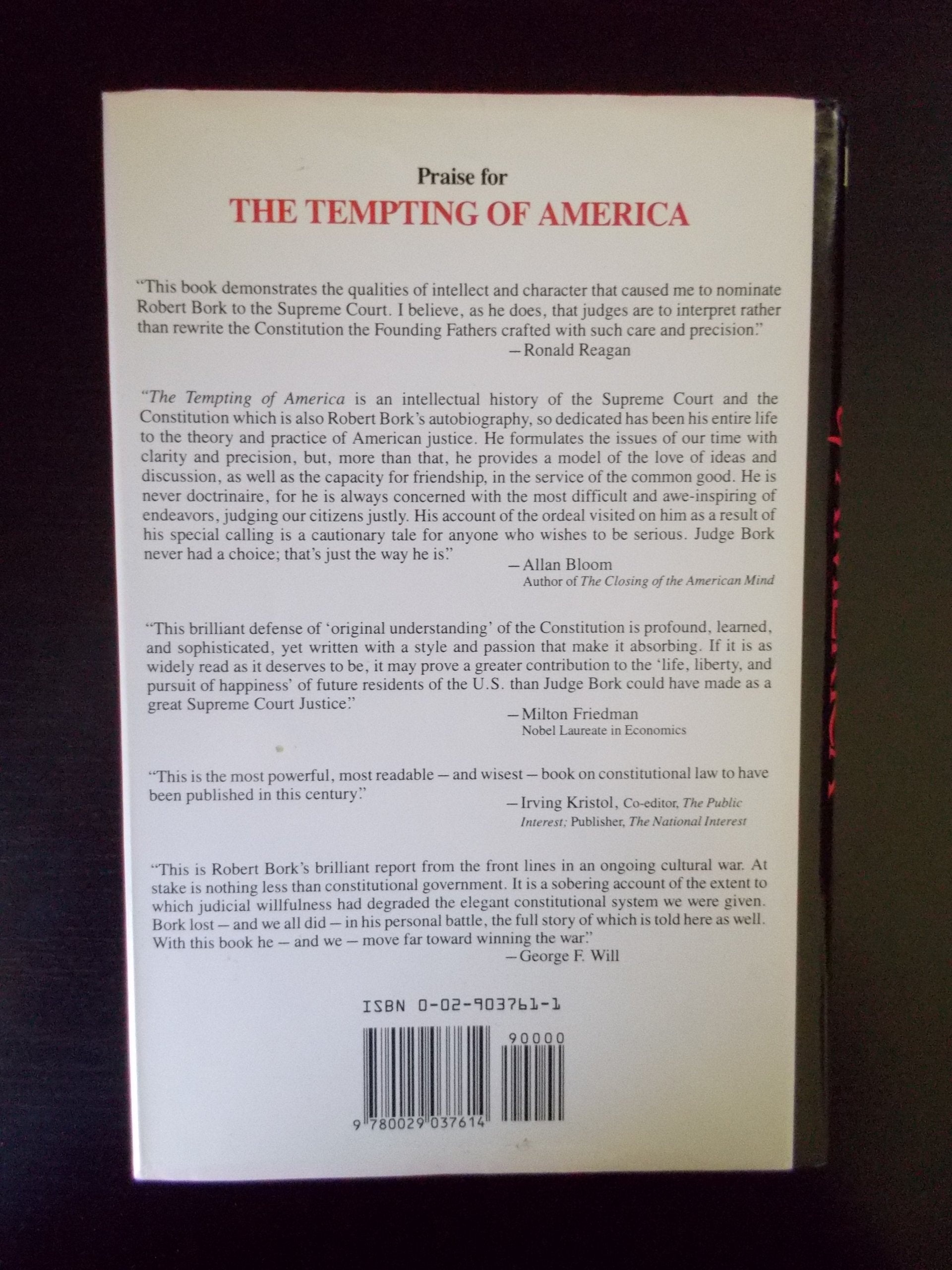 The Tempting Of America (The Political Seduction of the Law) used book depot