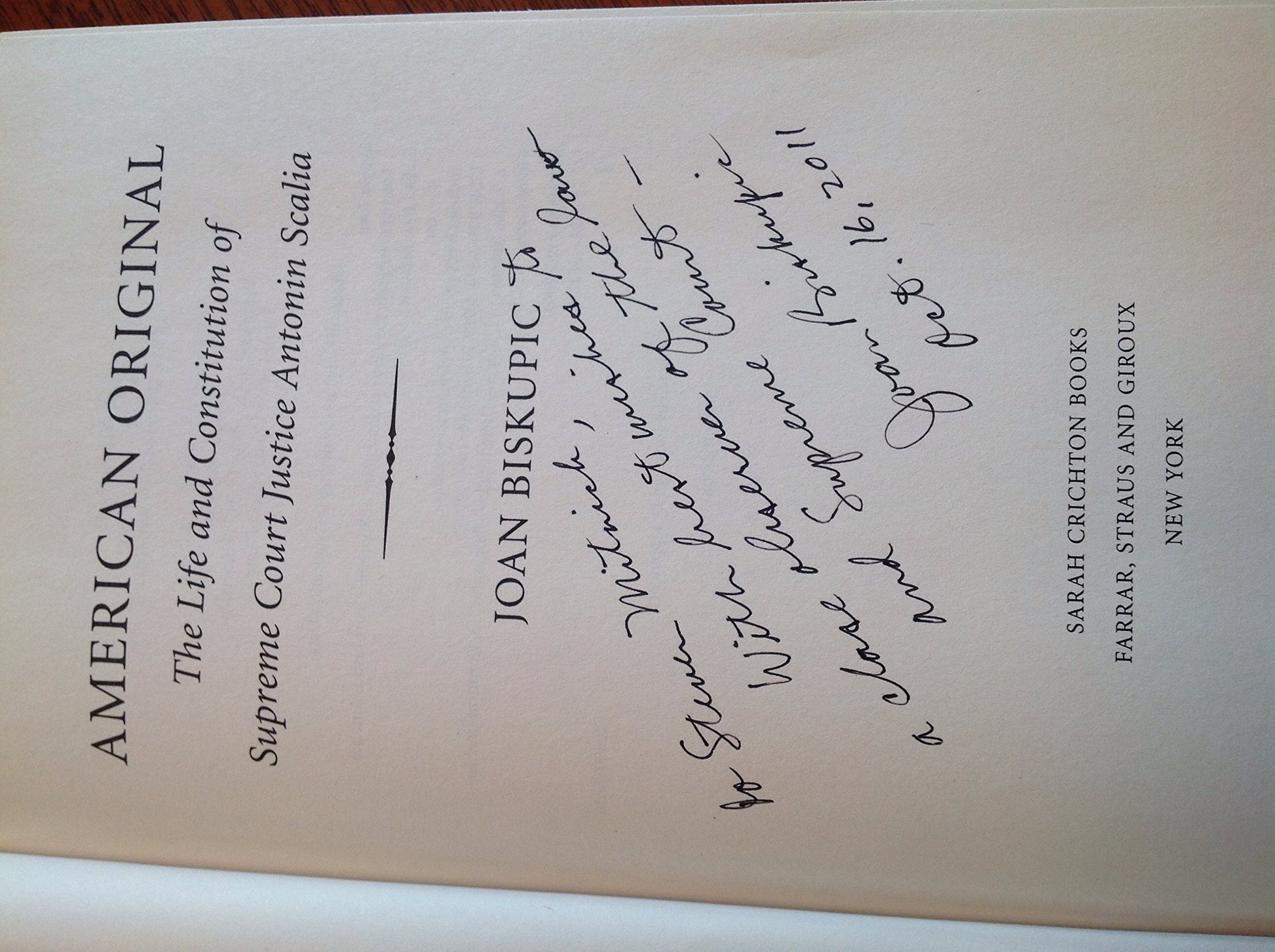 American Original: The Life and Constitution of Supreme Court Justice Antonin Scalia used book depot