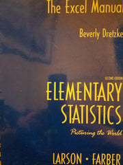 The Excel Manual to accompany Elementary Statistics: Picturing The World, by Larson, 2nd Edition used book depot