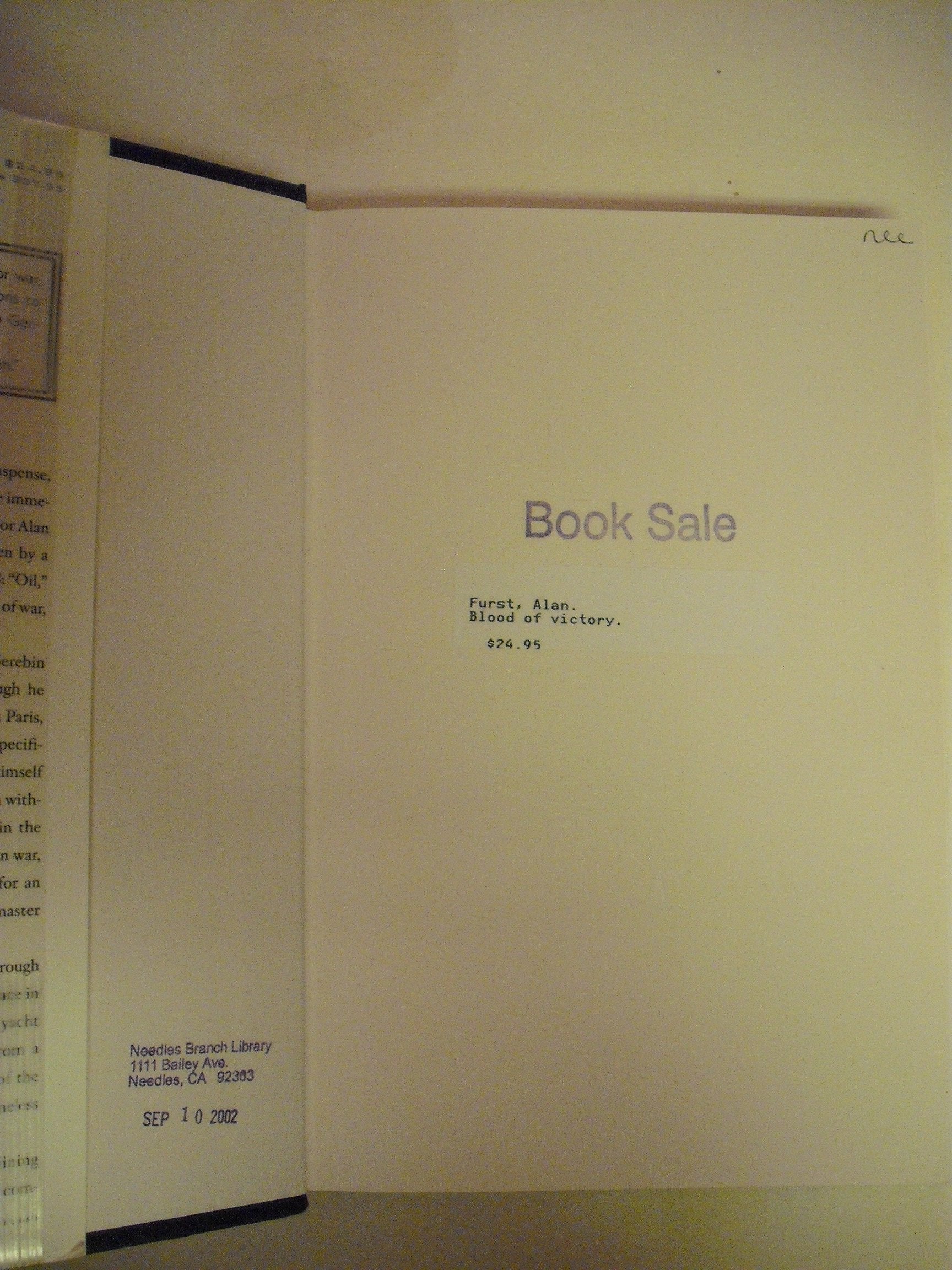 Blood of Victory: A Novel used book depot
