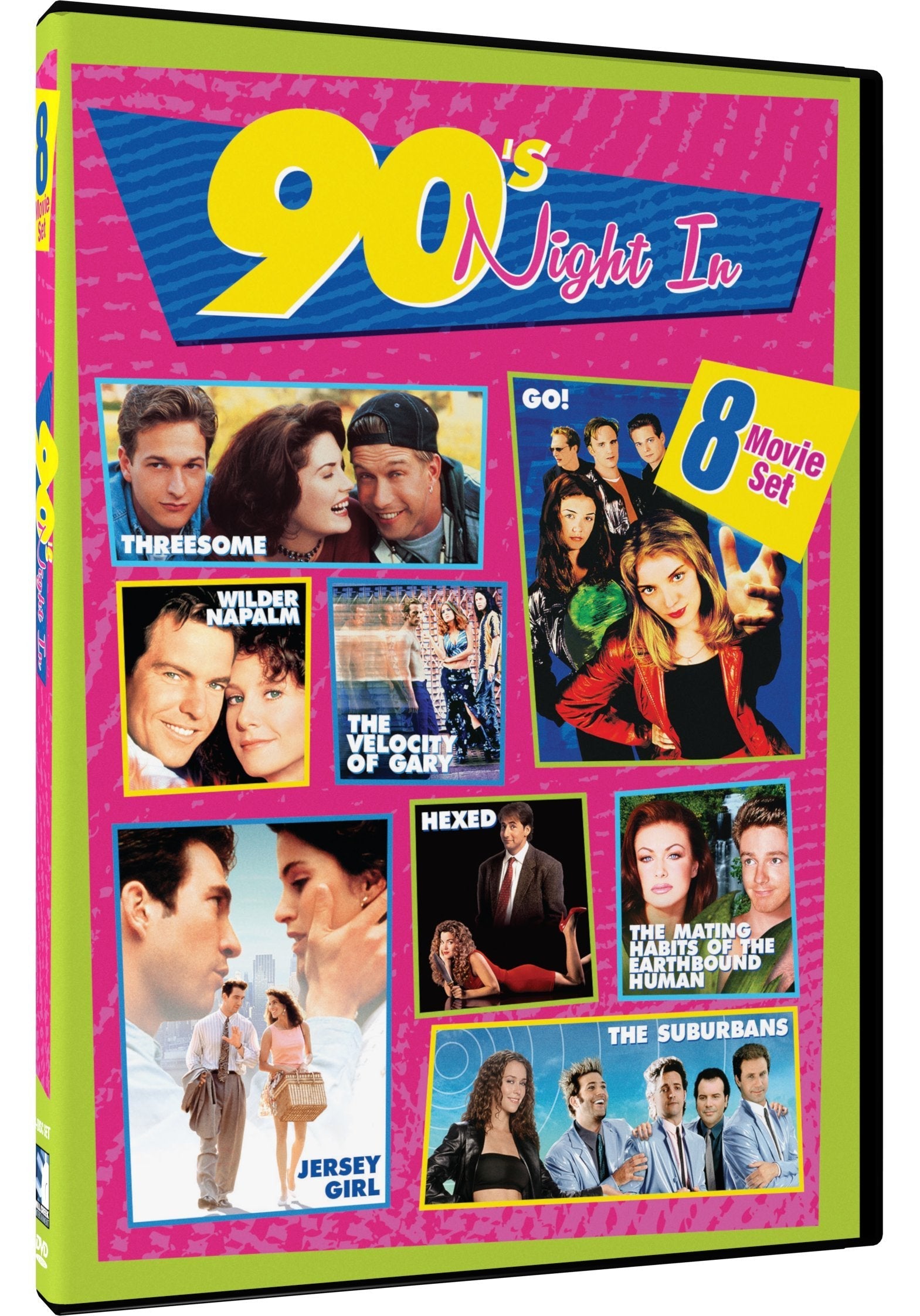 90s Night In - 8-Movie Set - Threesome - Wilder Napalm - Go! - The Velocity of Gary - Hexed - Jersey Girl - The Mating Habits of the Earthbound Human - The Suburbans used book depot