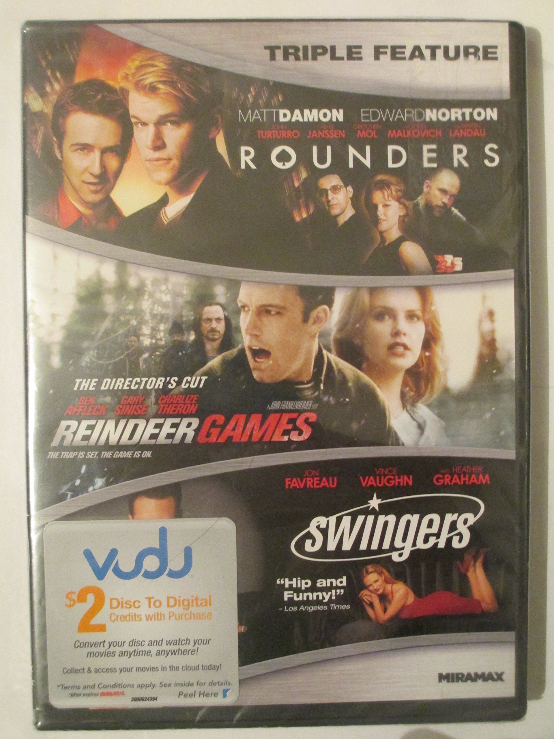 Rounders/Reindeer Games - The Director's Cut/Swingers Triple Feature Dvd (2014) used book depot