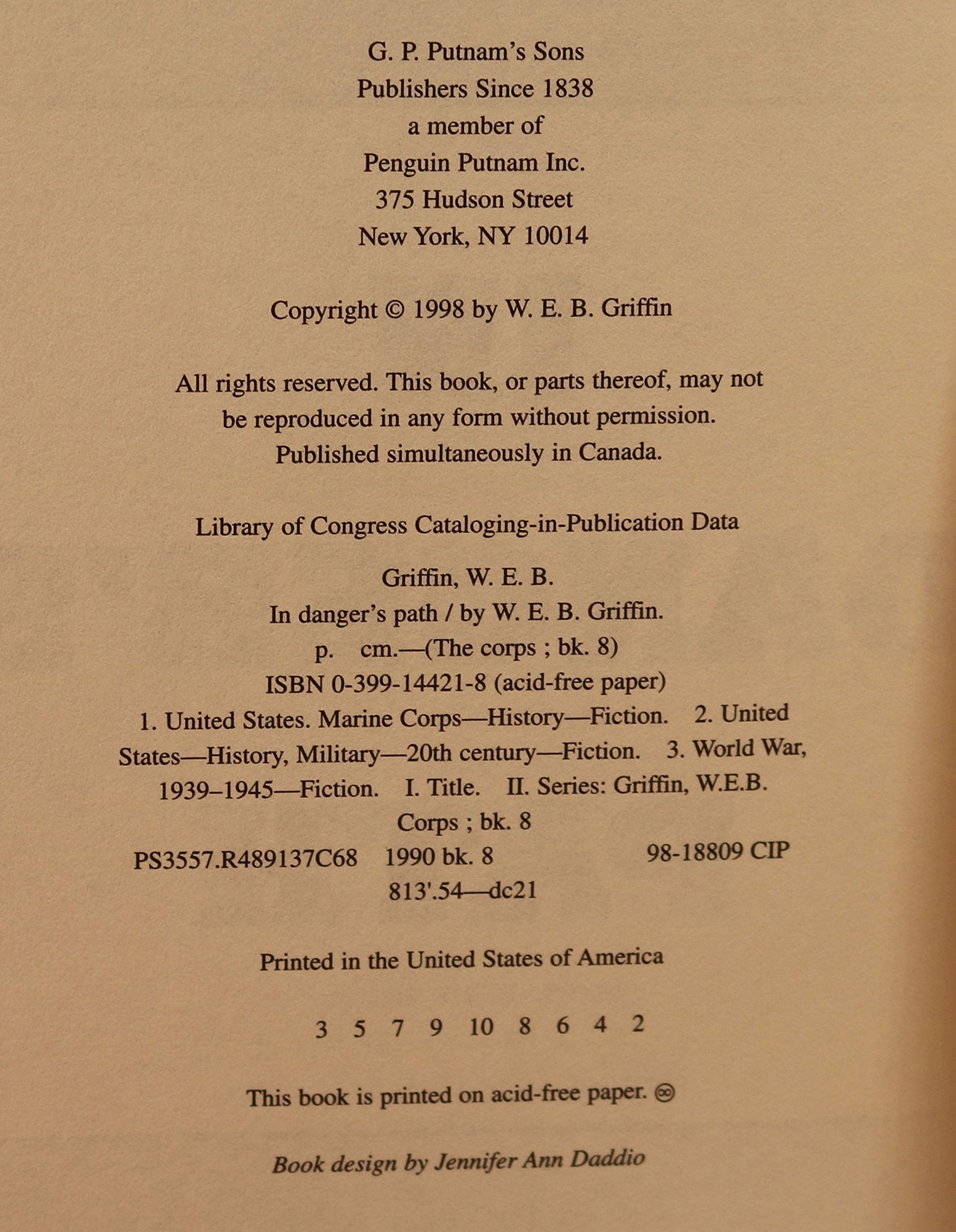 In Danger's Path (Corps #8) used book depot