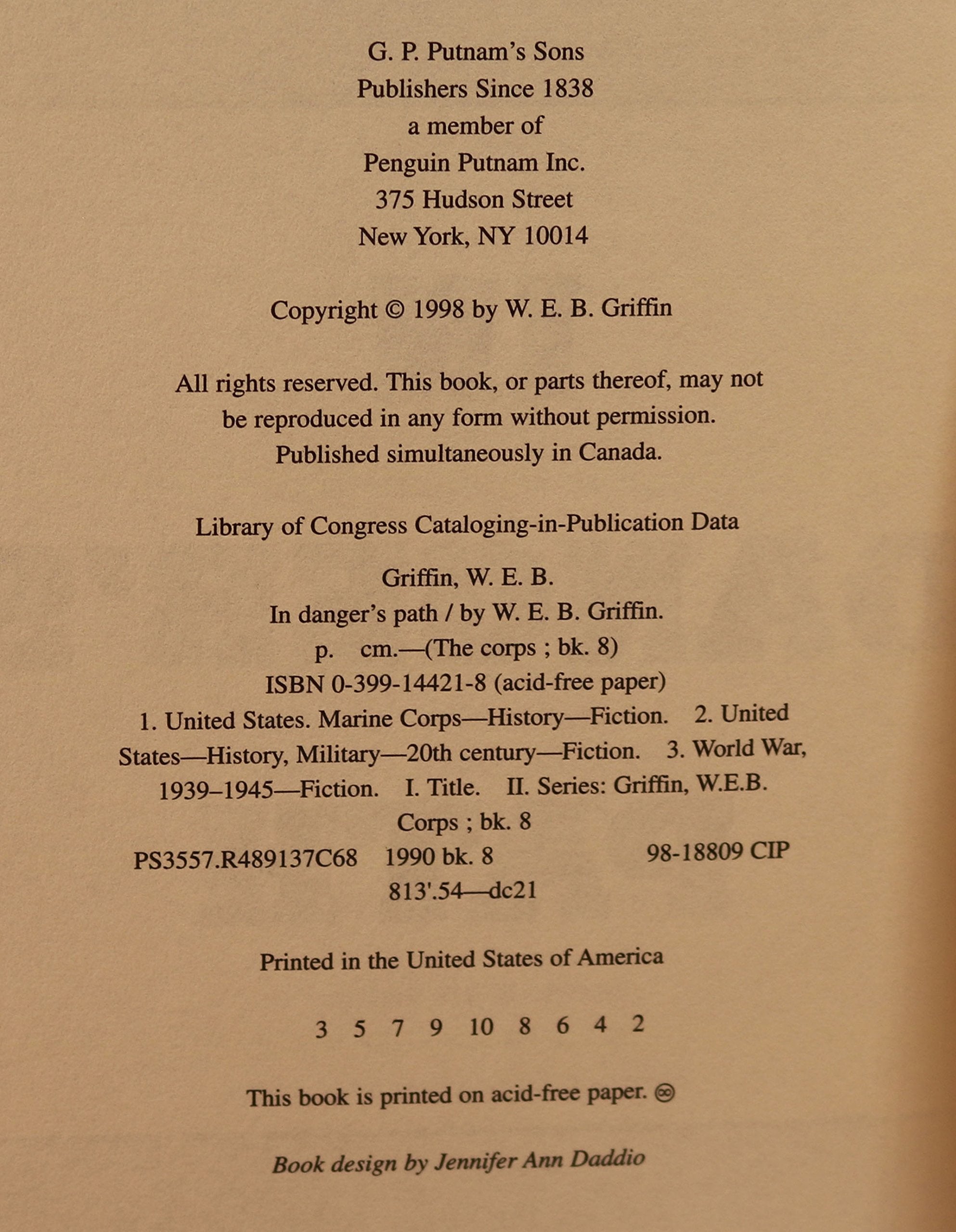 In Danger's Path (Corps #8) used book depot