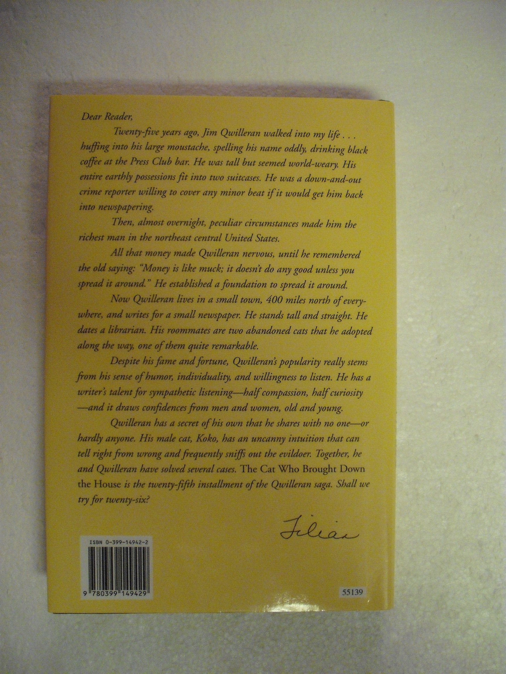 The Cat Who Brought Down the House used book depot