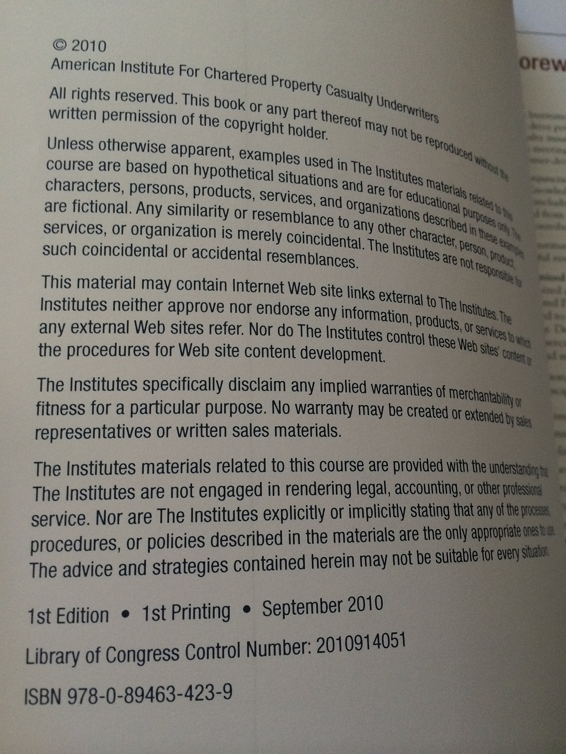 Business Law for Insurance Professionals used book depot