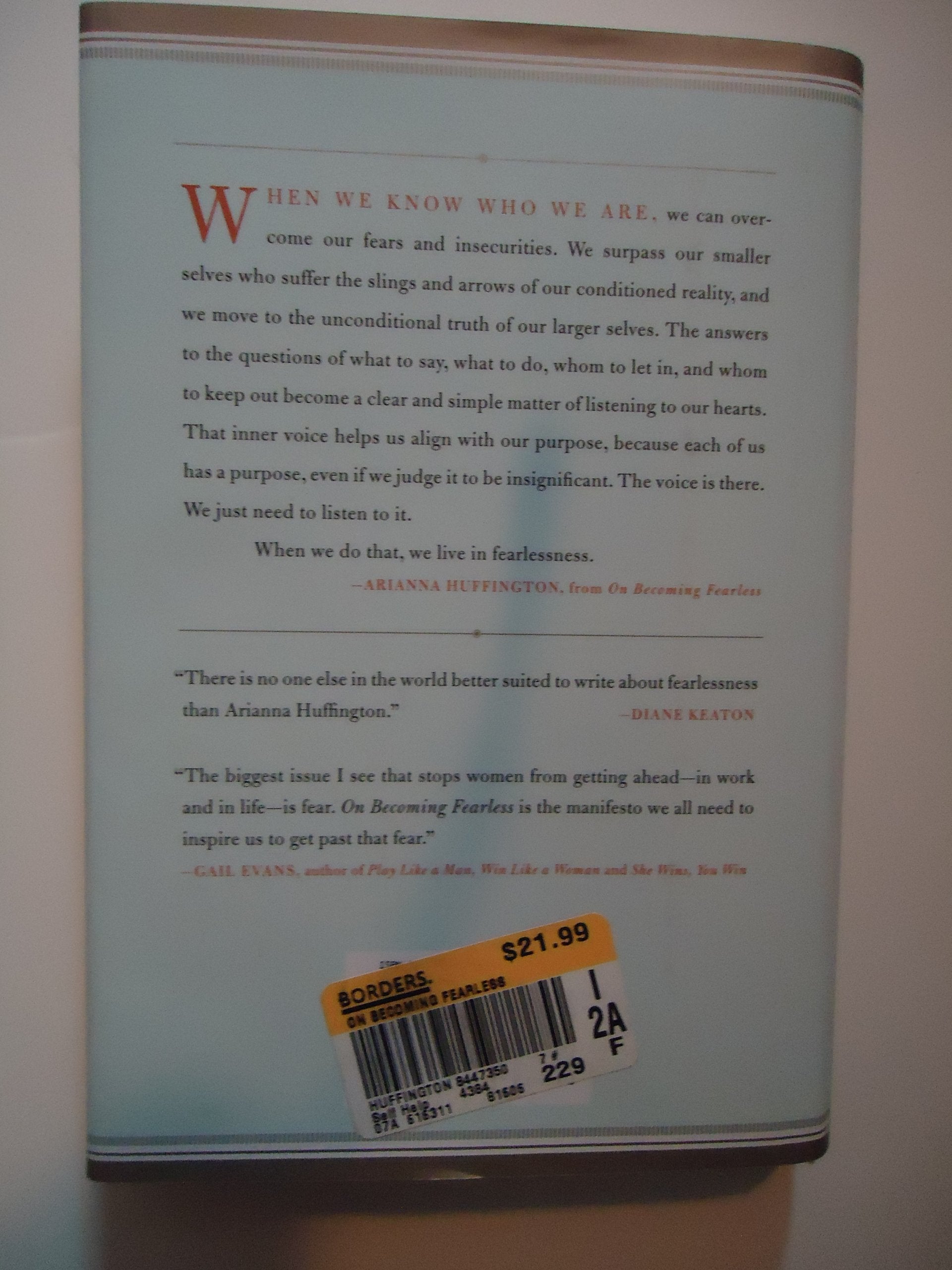On Becoming Fearless.... in Love, Work, and Life used book depot