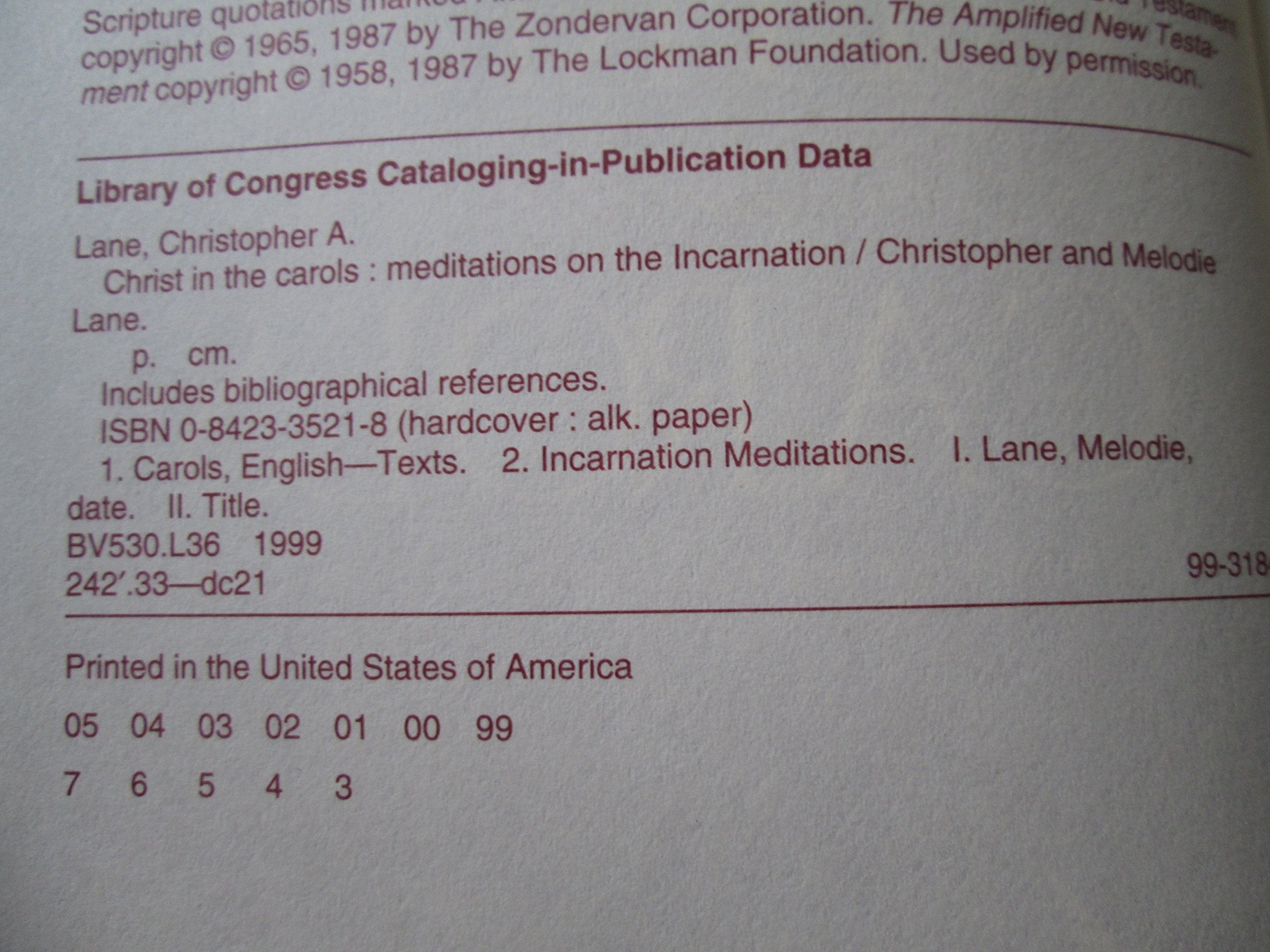 Christ in the Carols: Thirty-one devotionals for Christmas and Advent used book depot