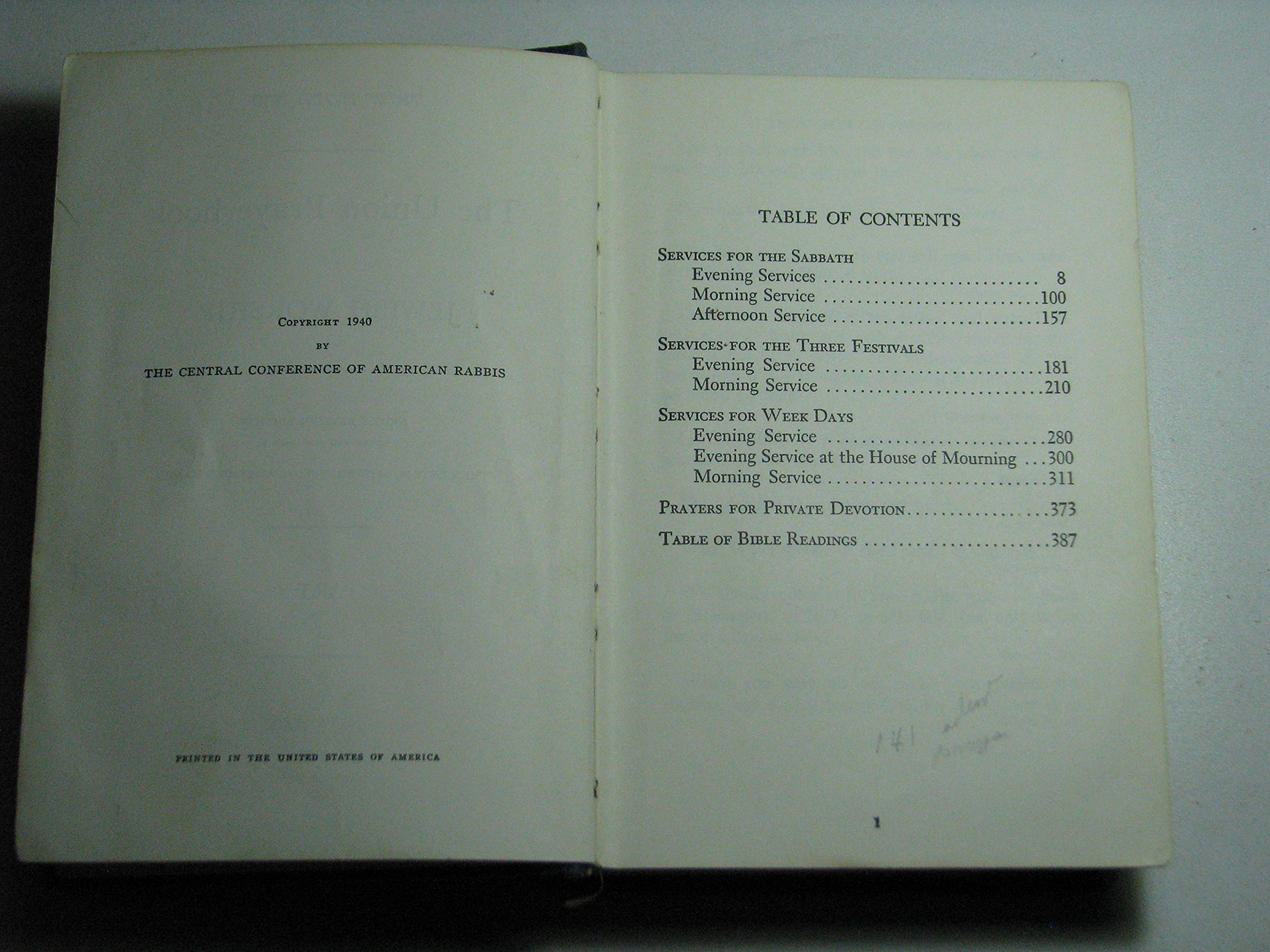 Union Prayer Book for Jewish Worship: Part I used book depot