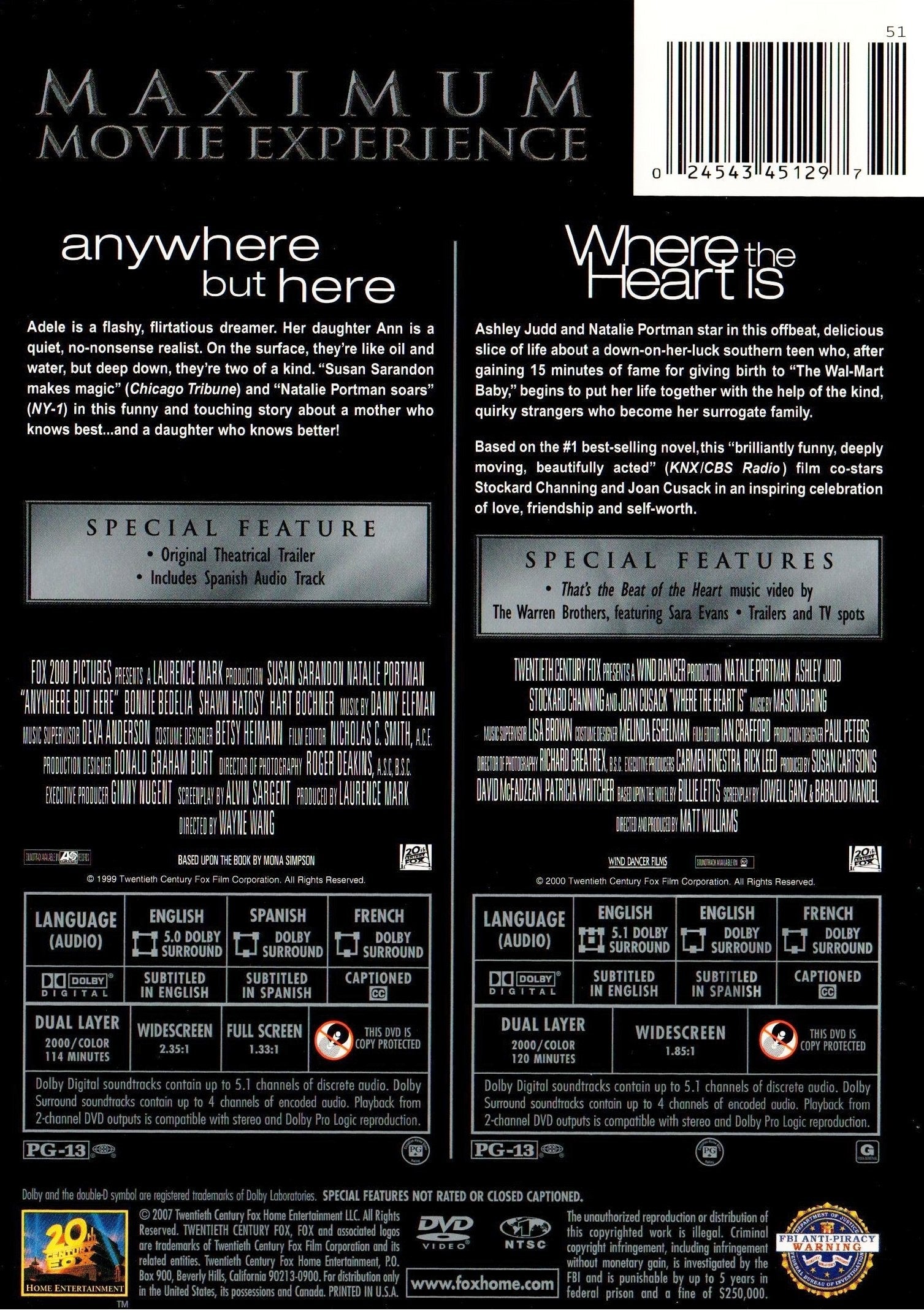 Anywhere but Here/Where the Heart Is used book depot
