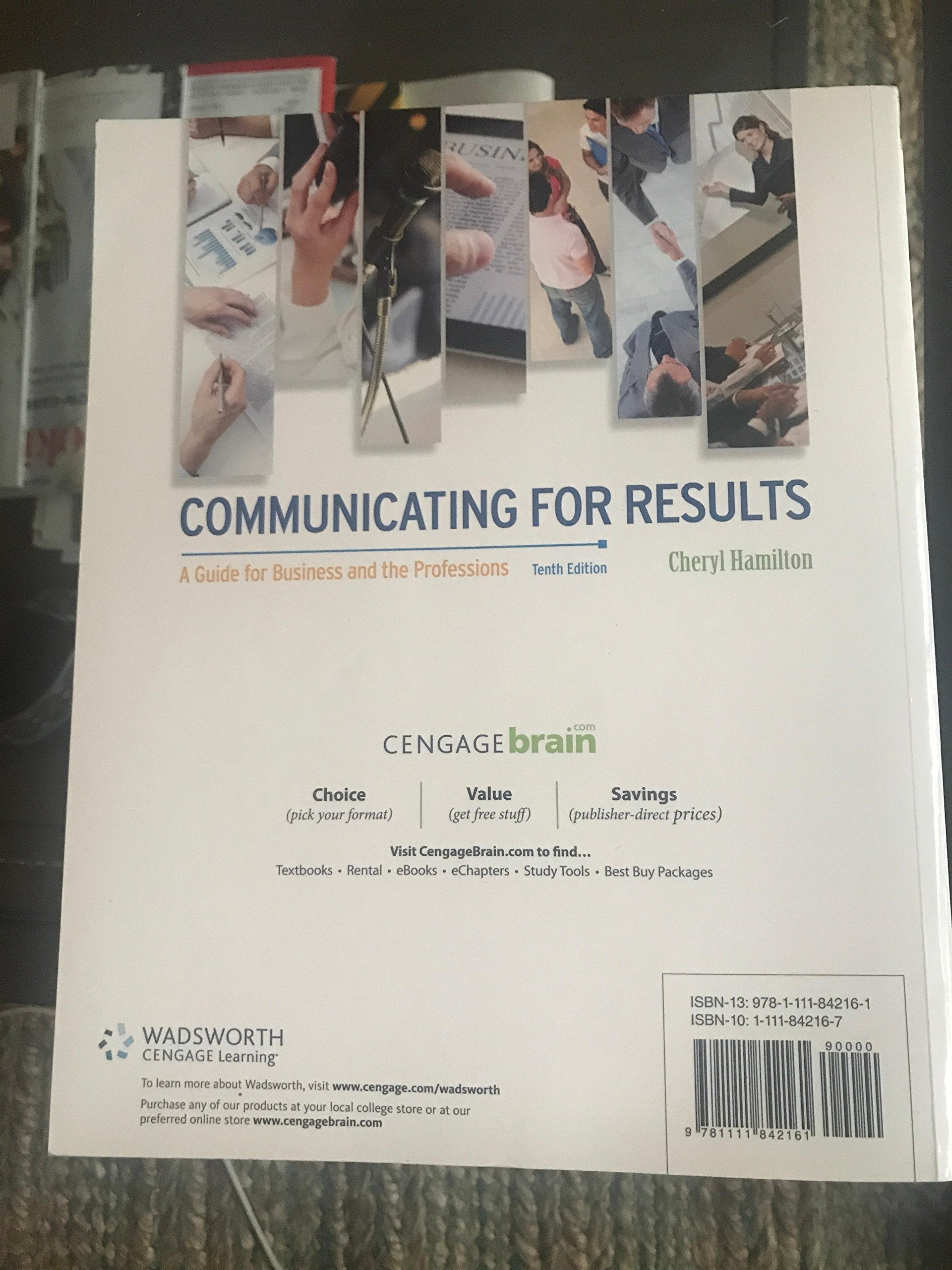 Communicating for Results: A Guide for Business and the Professions used book depot