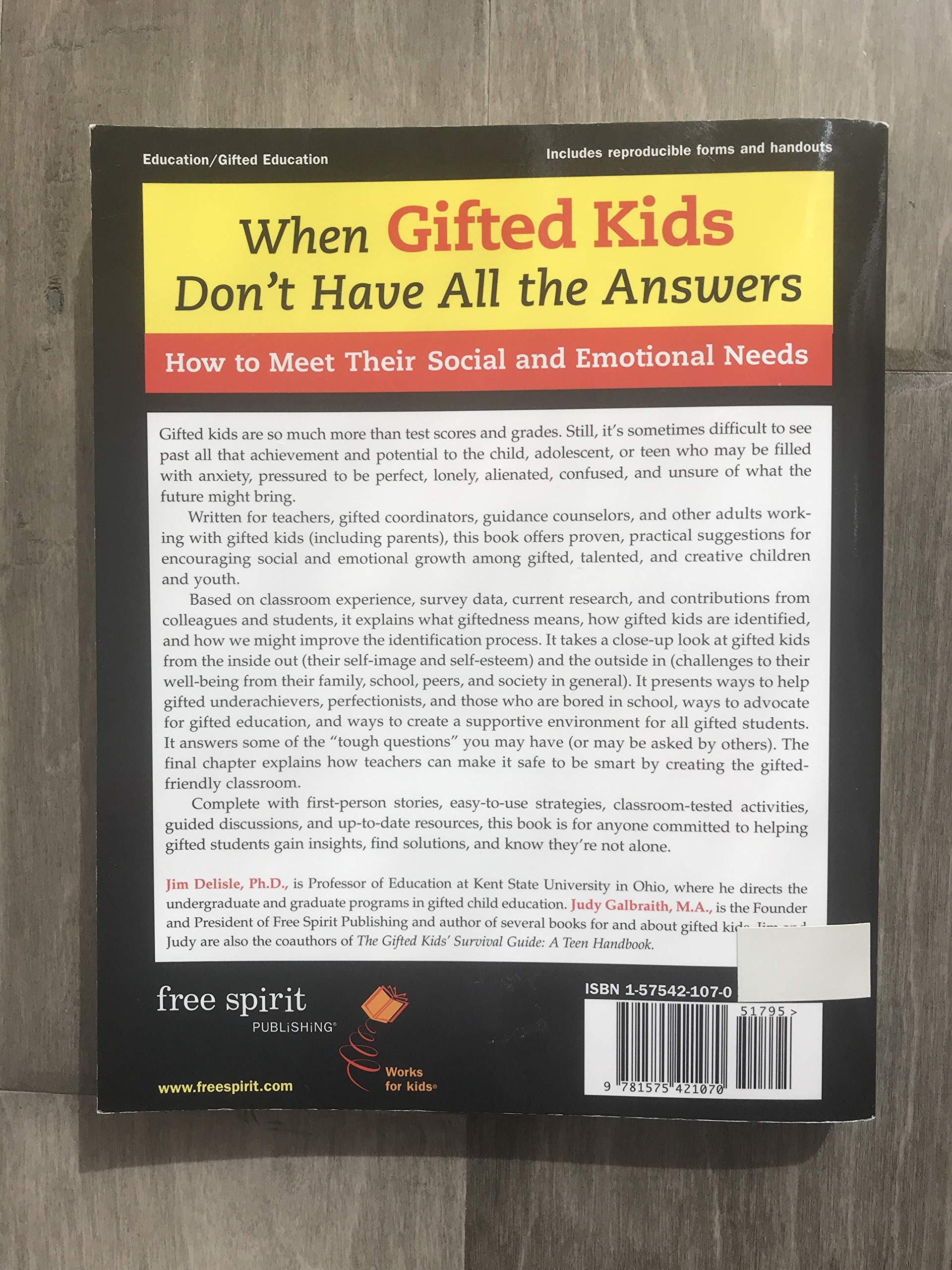 When Gifted Kids Don't Have All the Answers: How to Meet Their Social and Emotional Needs used book depot