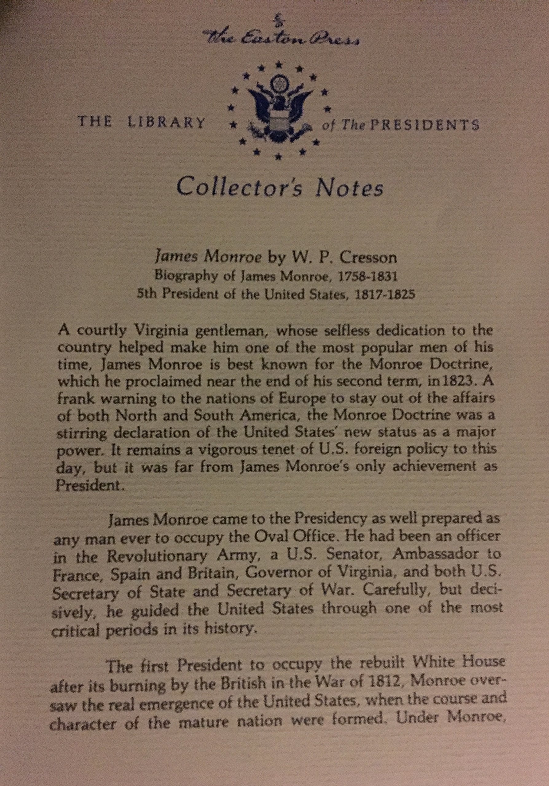 James Monroe (The Library of the presidents)