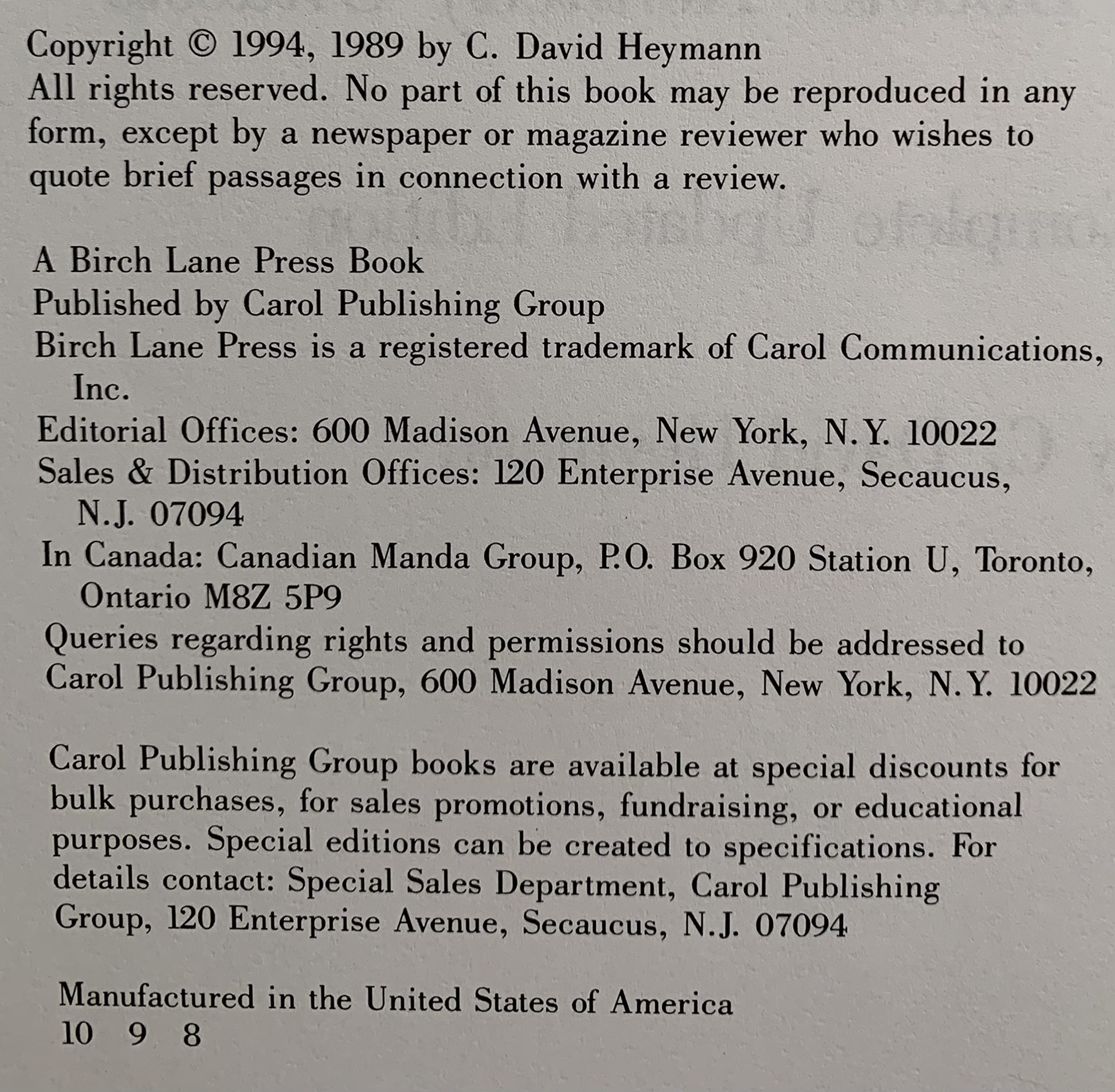 A Woman Named Jackie: An Intimate Biography of Jacqueline Bouvier Kennedy Onassis used book depot