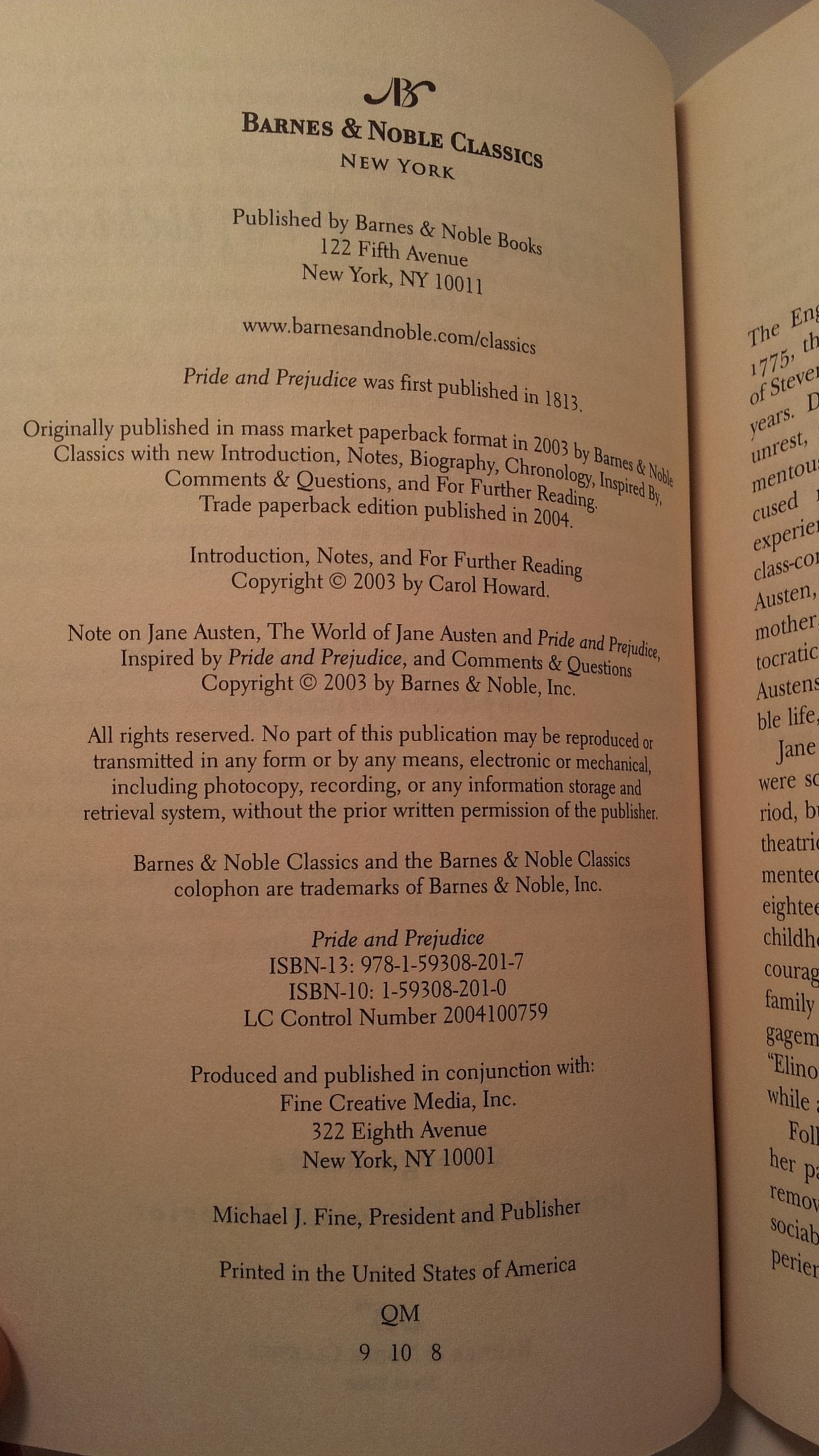 Pride and Prejudice (Barnes & Noble Classics)