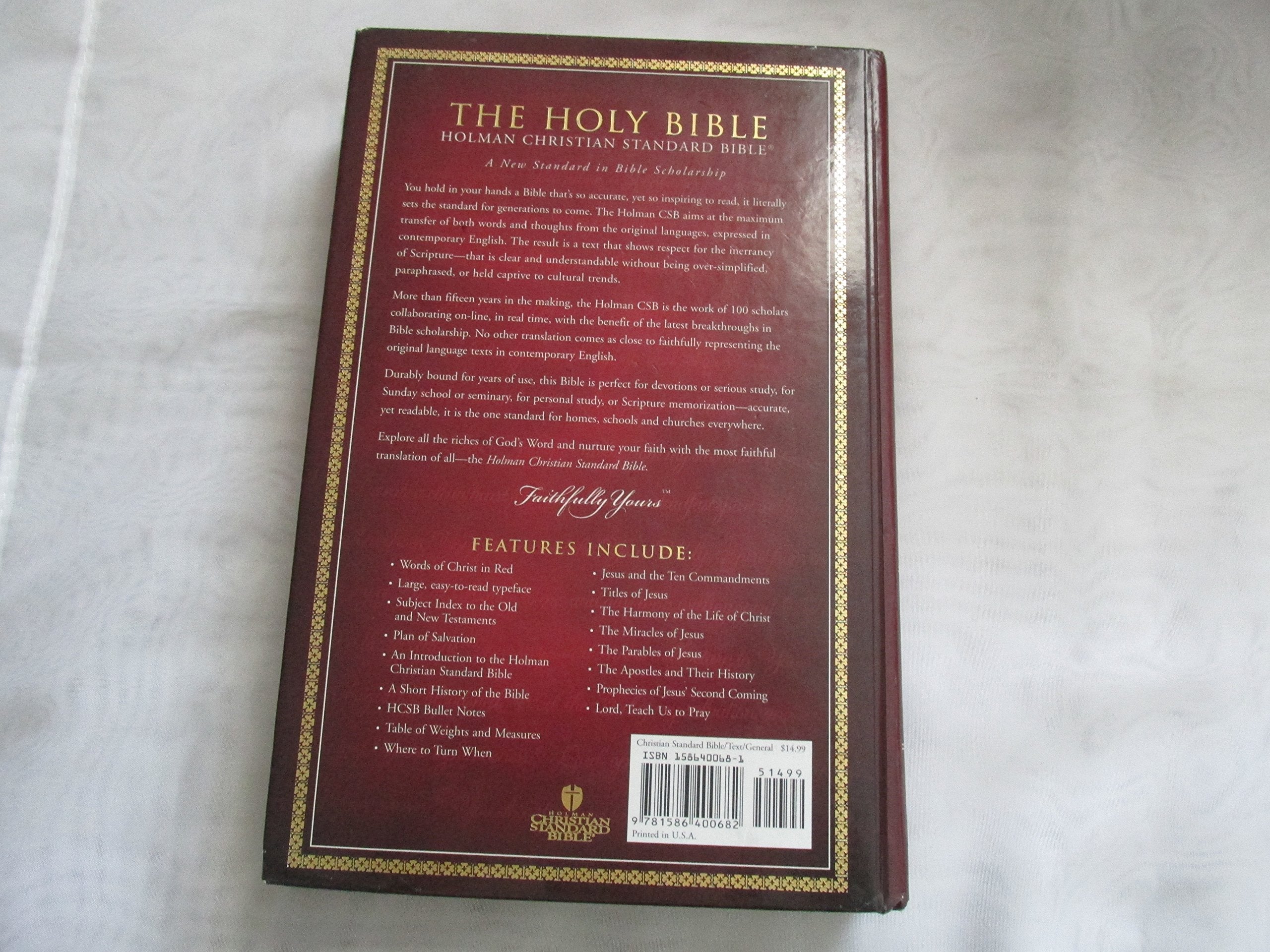 Holy Bible Holman Christian Standard Bible: Red-Letter Text Edition used book depot