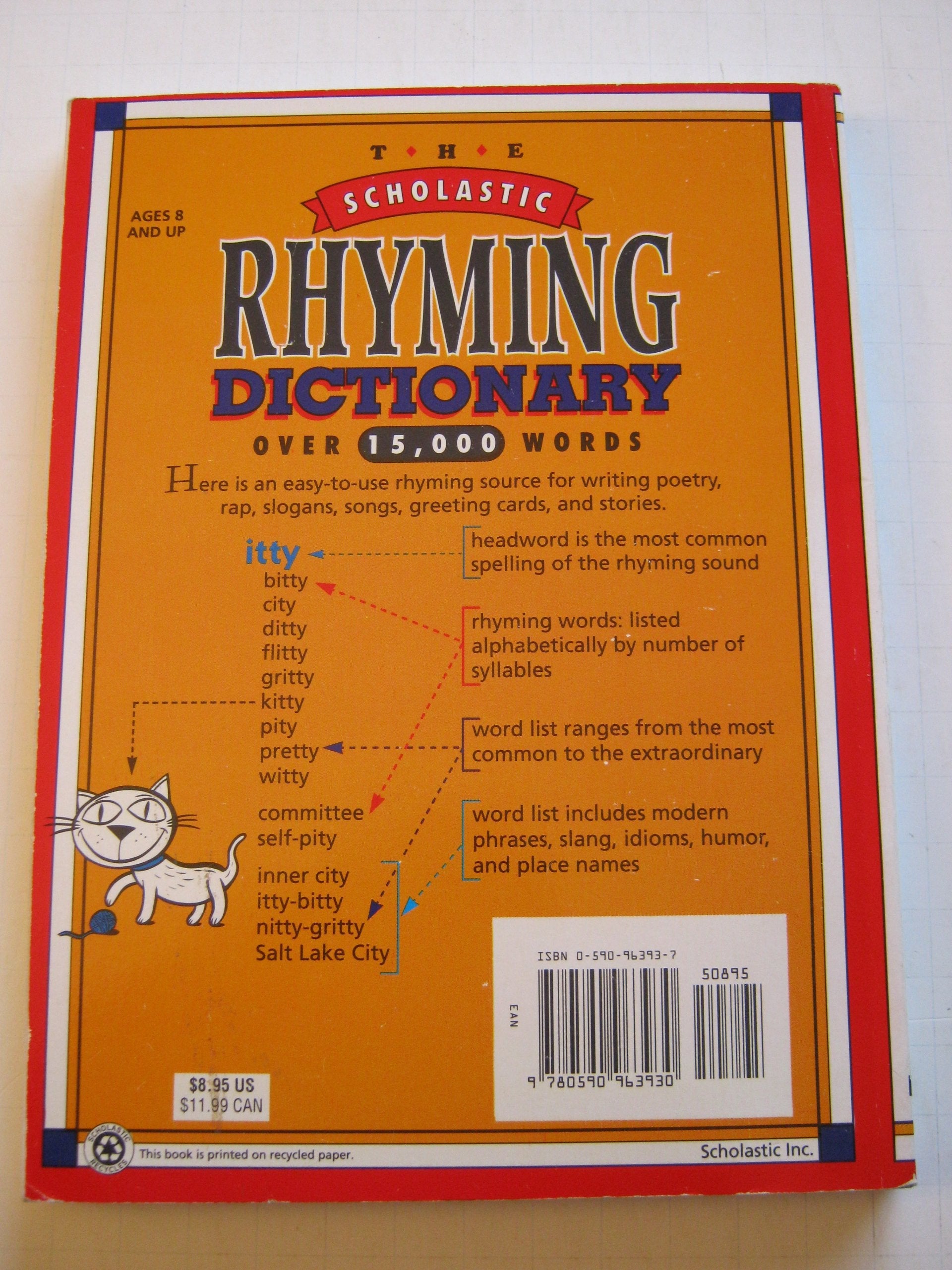 Scholastic Rhyming Dictionary (pb) used book depot