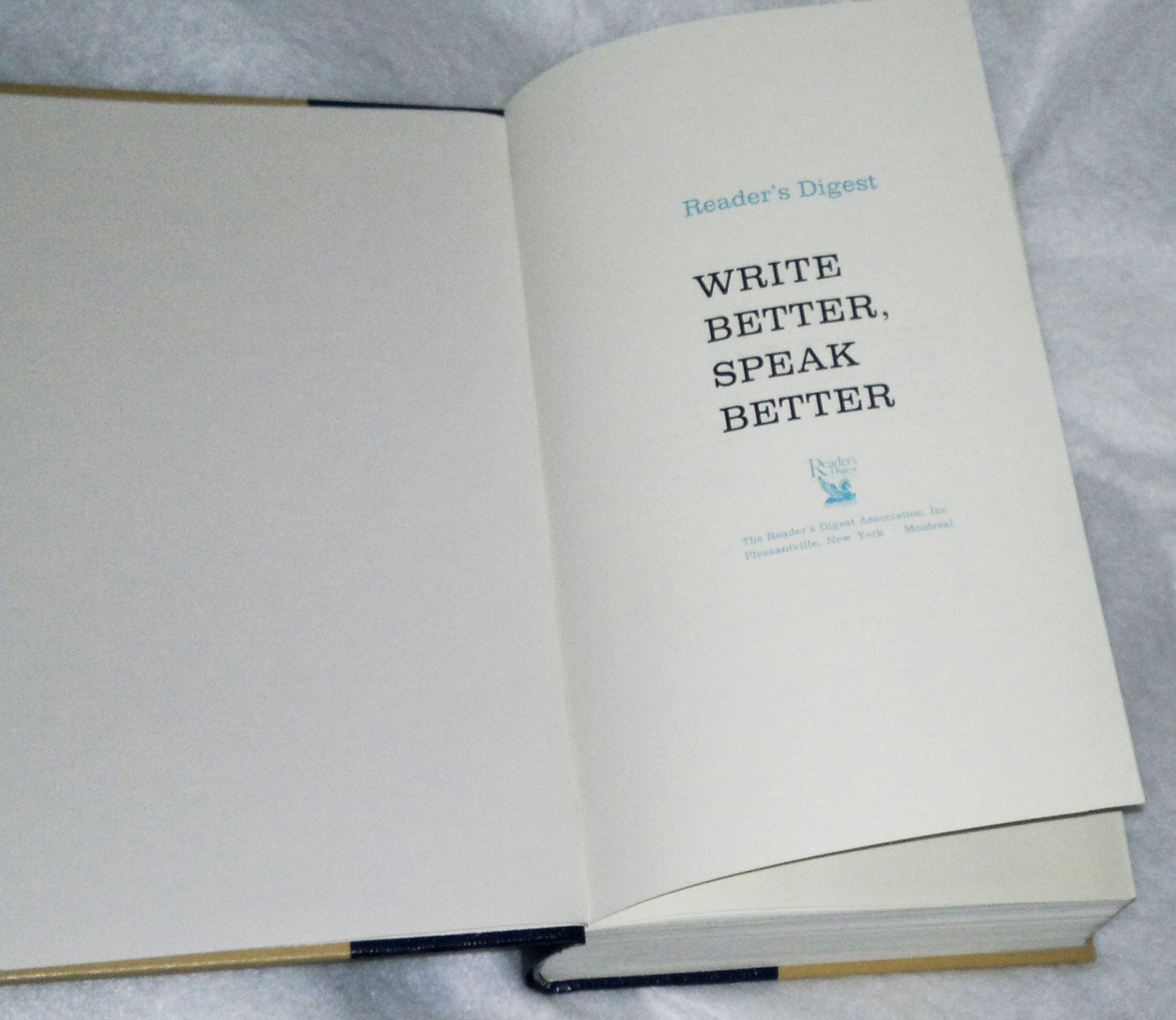 Reader's Digest Write Better, Speak Better