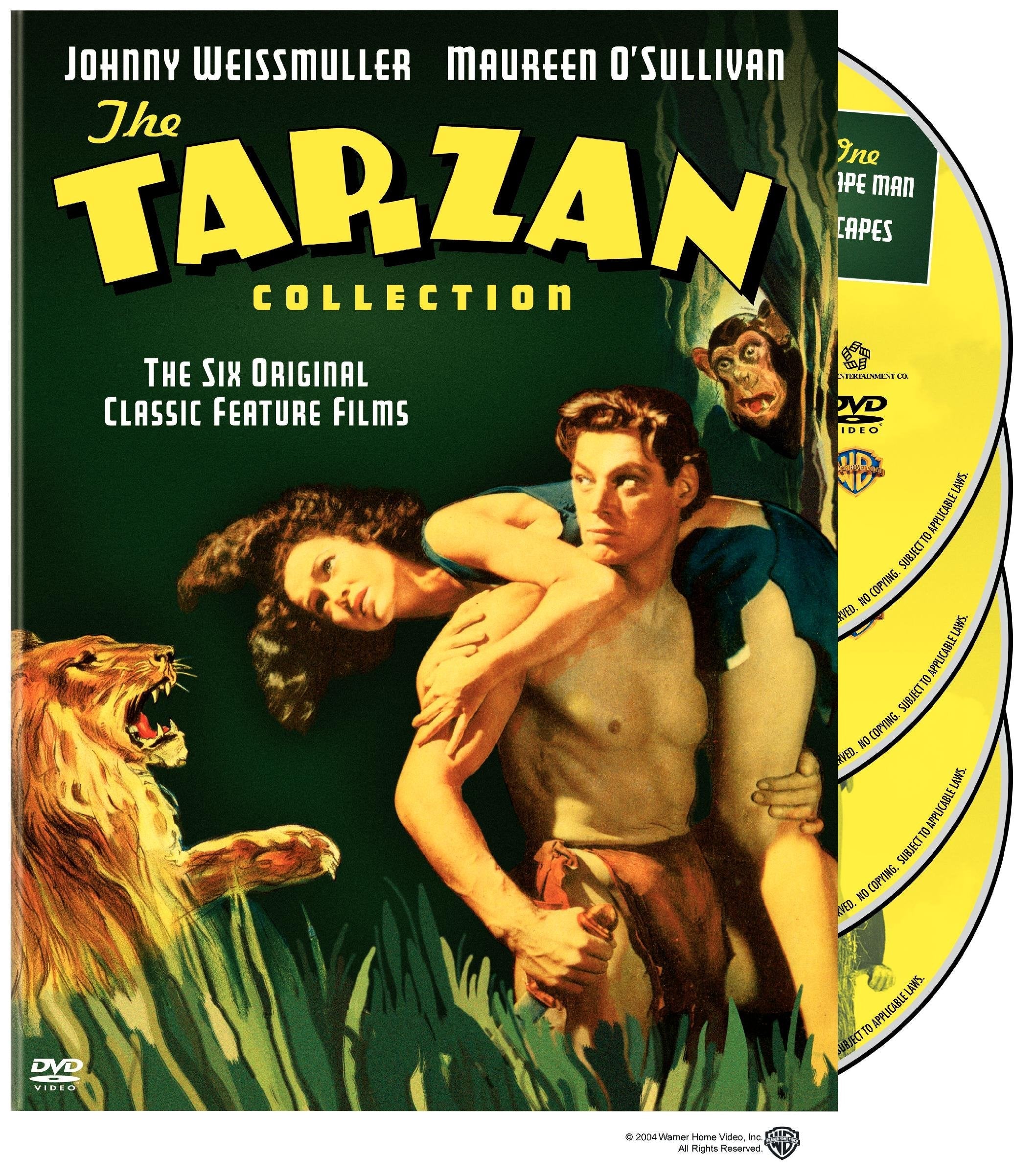 The Tarzan Collection Starring Johnny Weissmuller (Tarzan the Ape Man / Escapes / and His Mate / Finds a Son / Secret Treasure / New York Adventure) used book depot