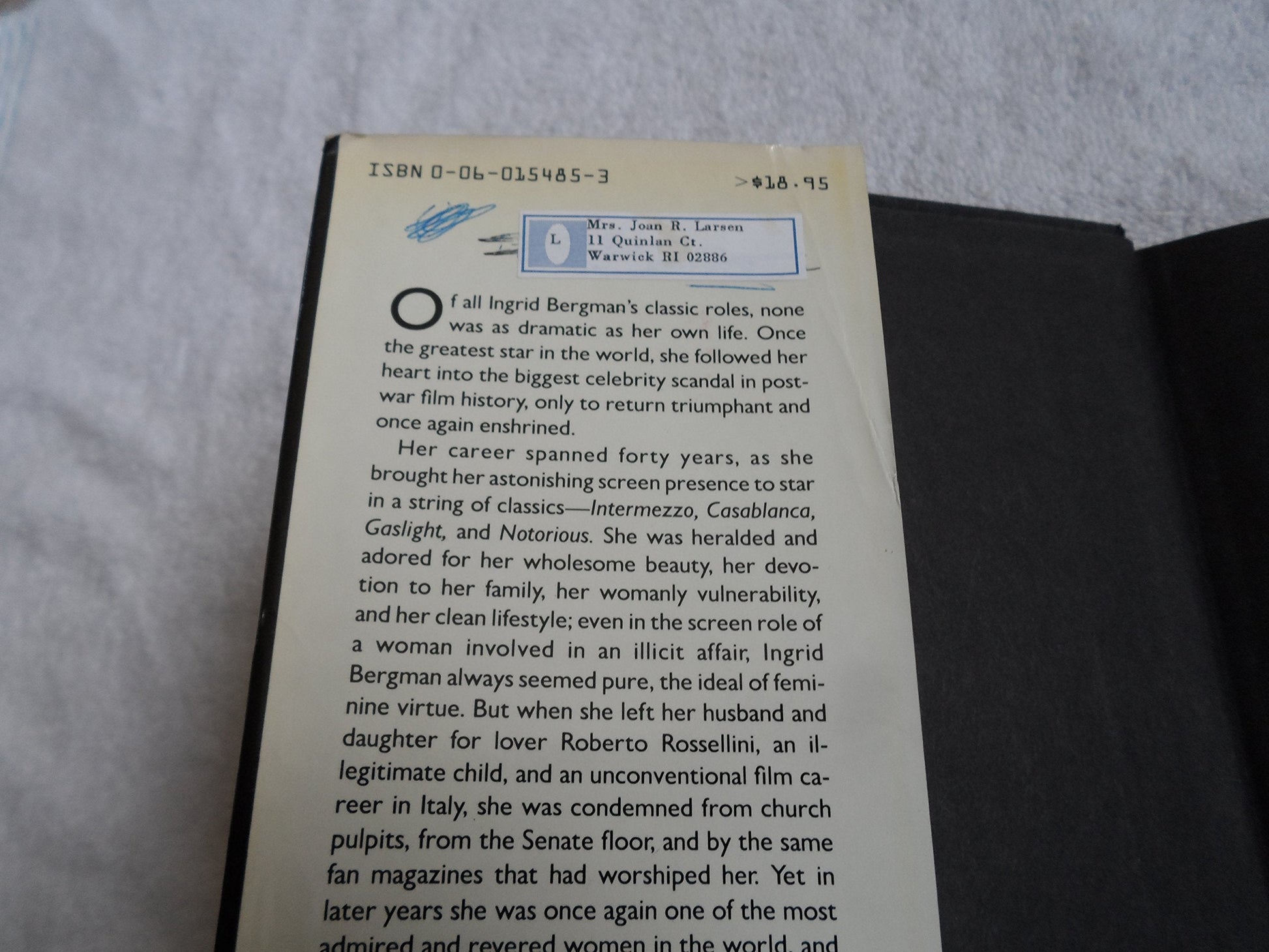 As Time Goes by: The Life of Ingrid Bergman used book depot