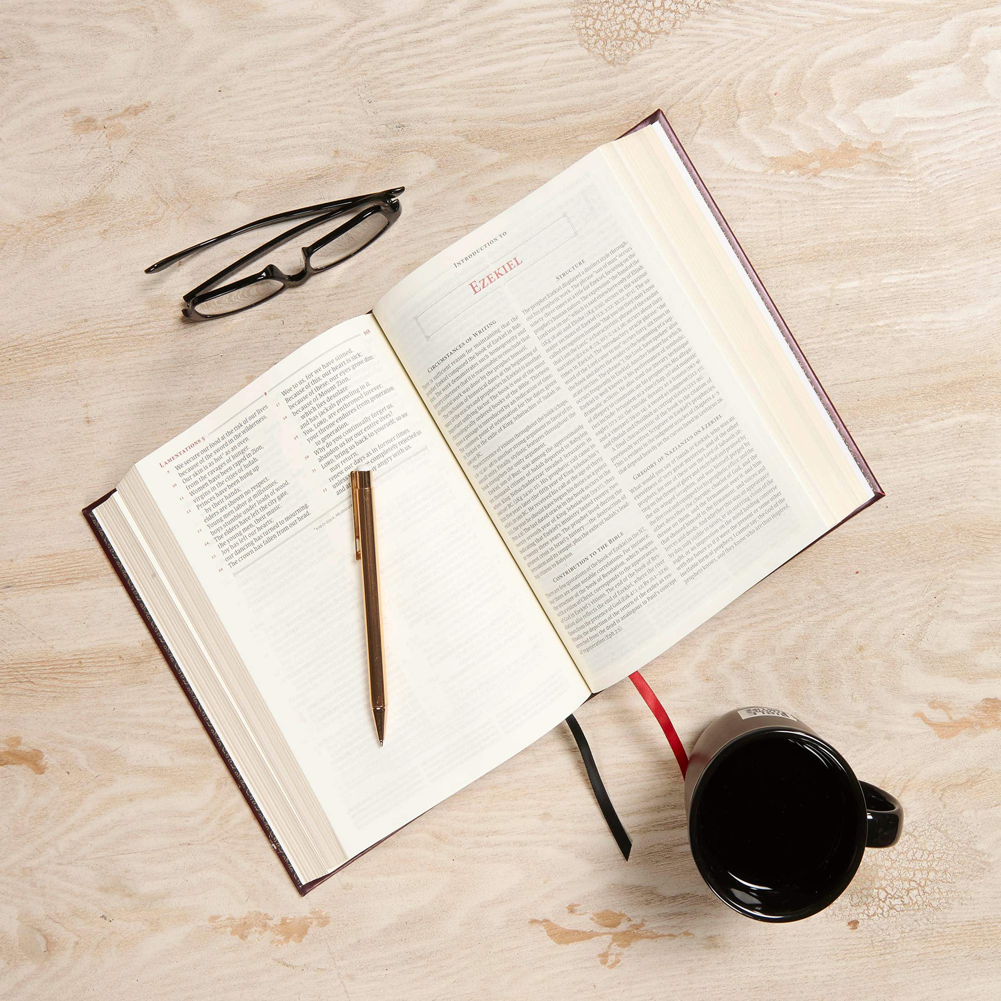 CSB Ancient Faith Study Bible, Crimson LeatherTouch-Over-Board, Black Letter, Church Fathers, Study Notes and Commentary, Articles, Profiles, Easy-to-Read Bible Serif Type used book depot