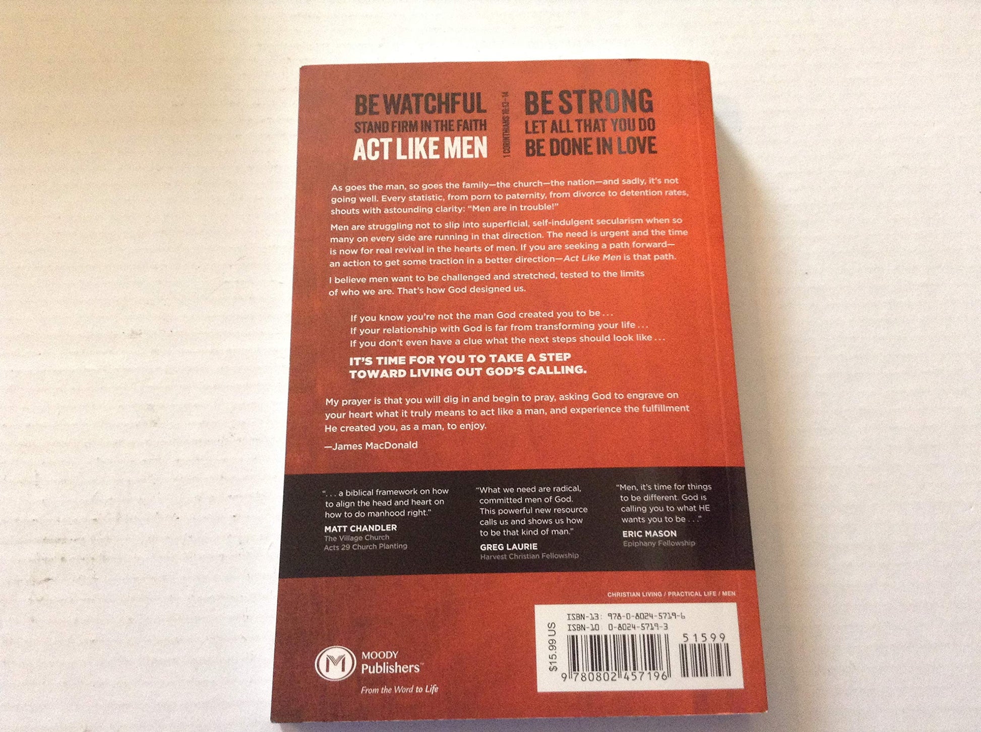 Act Like Men: 40 Days to Biblical Manhood used book depot