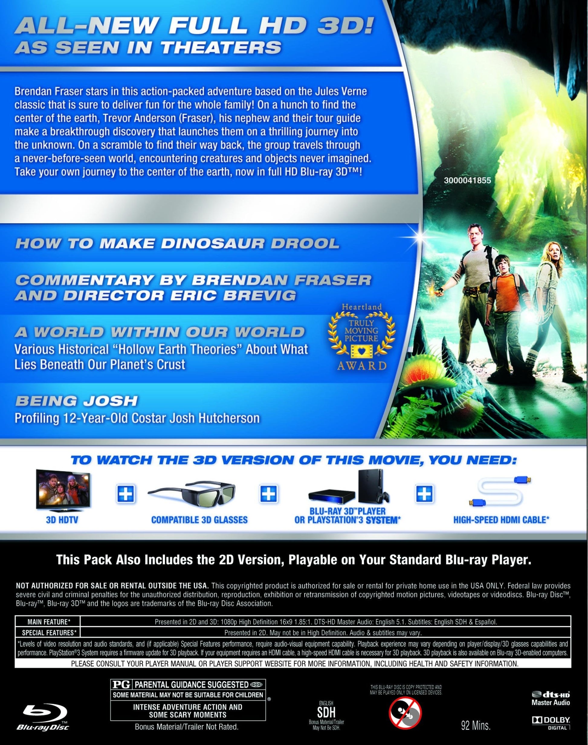 Journey to the Center of the Earth (One Disc Blu-ray 3D/Blu-ray Combo) used book depot
