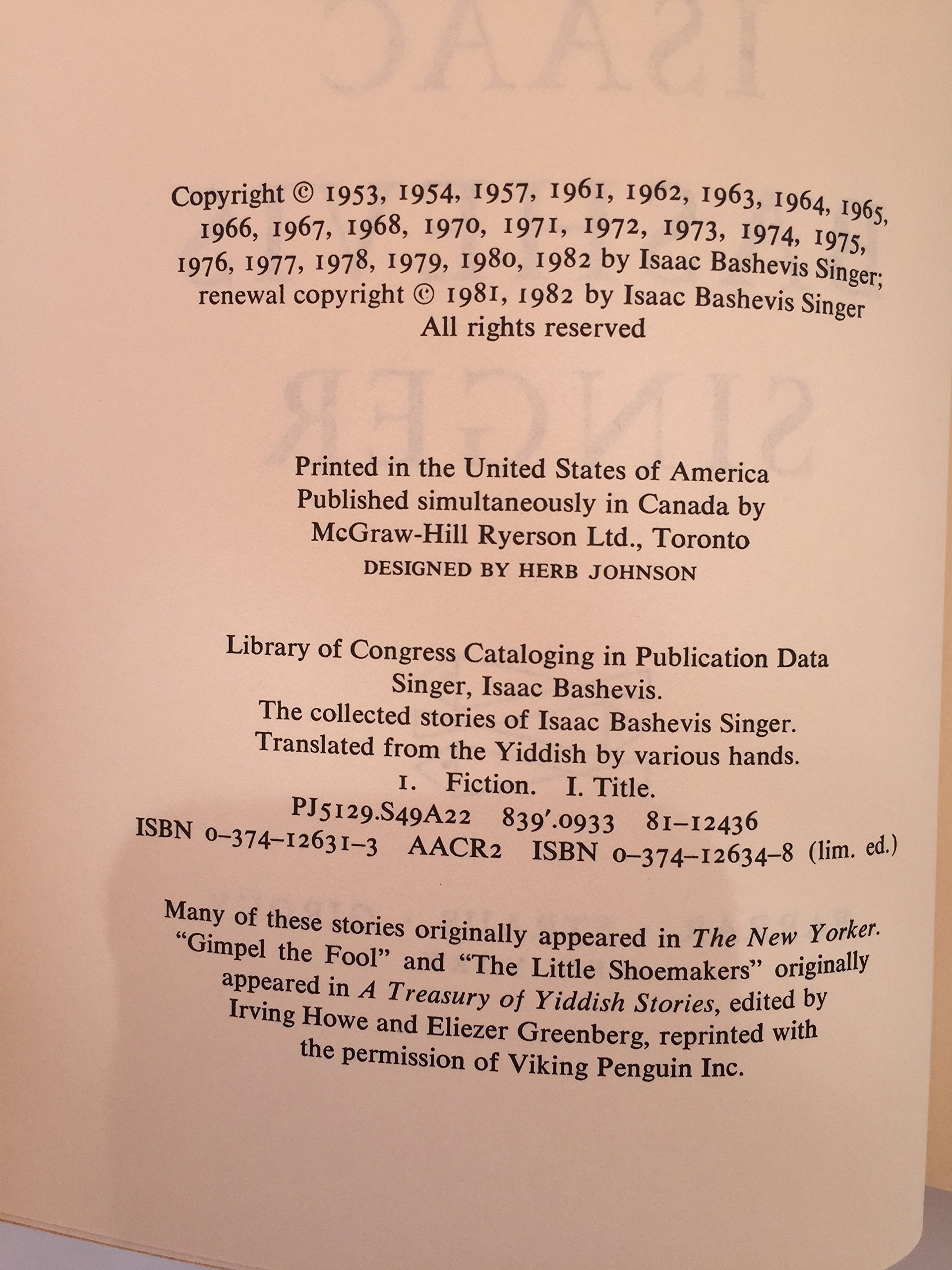 The Collected Stories of Isaac Bashevis Singer (English and Yiddish Edition) used book depot