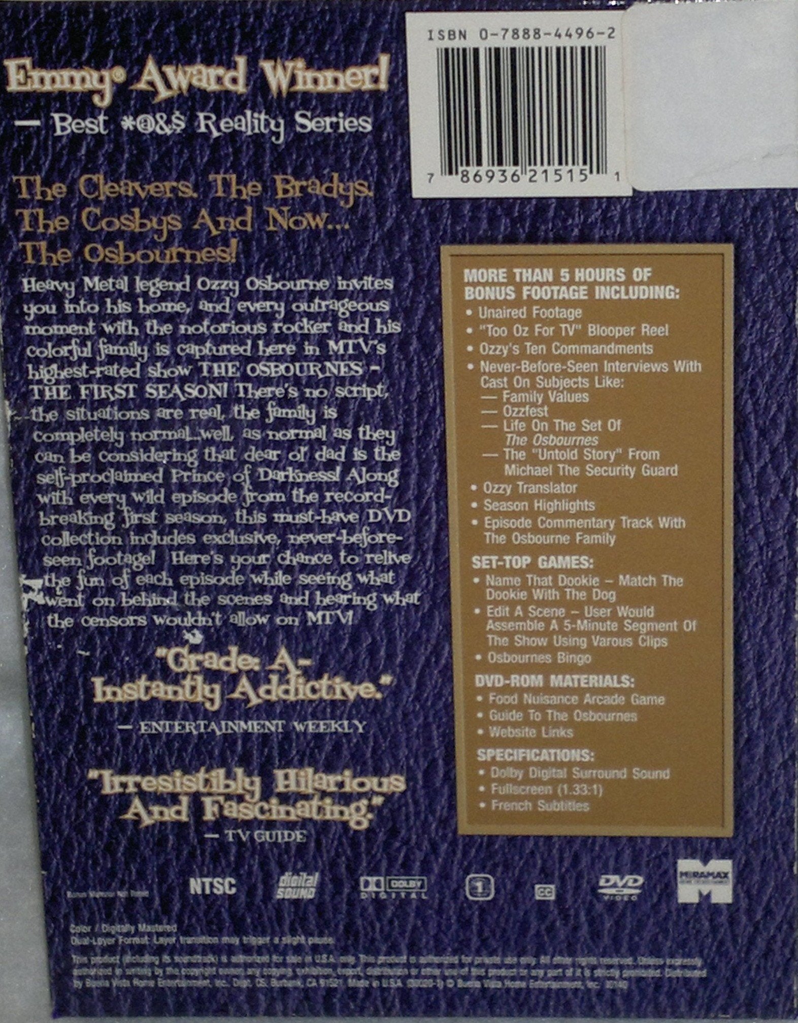 The Osbournes: Season 1 (Uncensored) used book depot