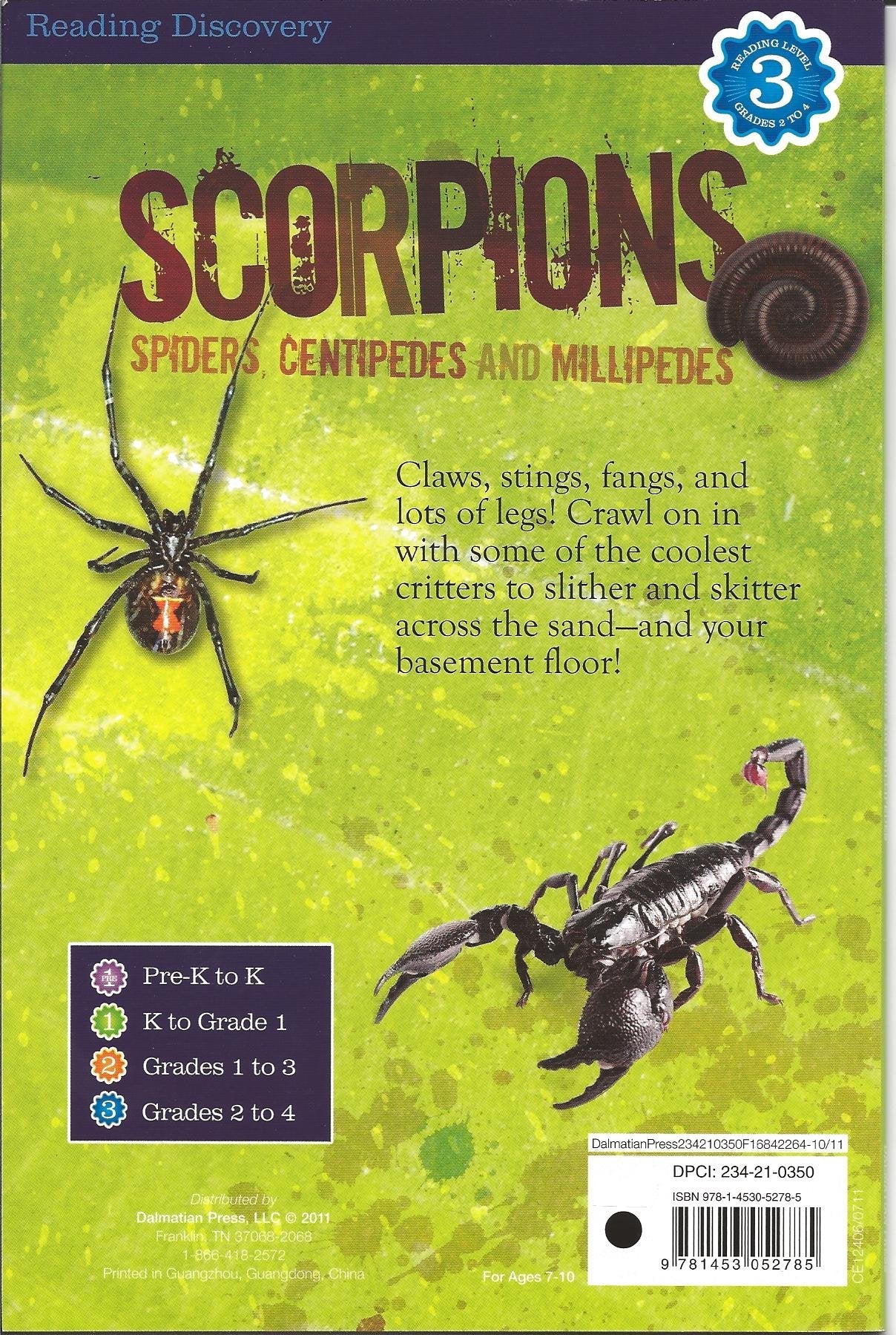 Scorpions, Spiders, Centipeds, and Millipeds (Reading Discovery) Reading Level 3 (Nature Series) used book depot