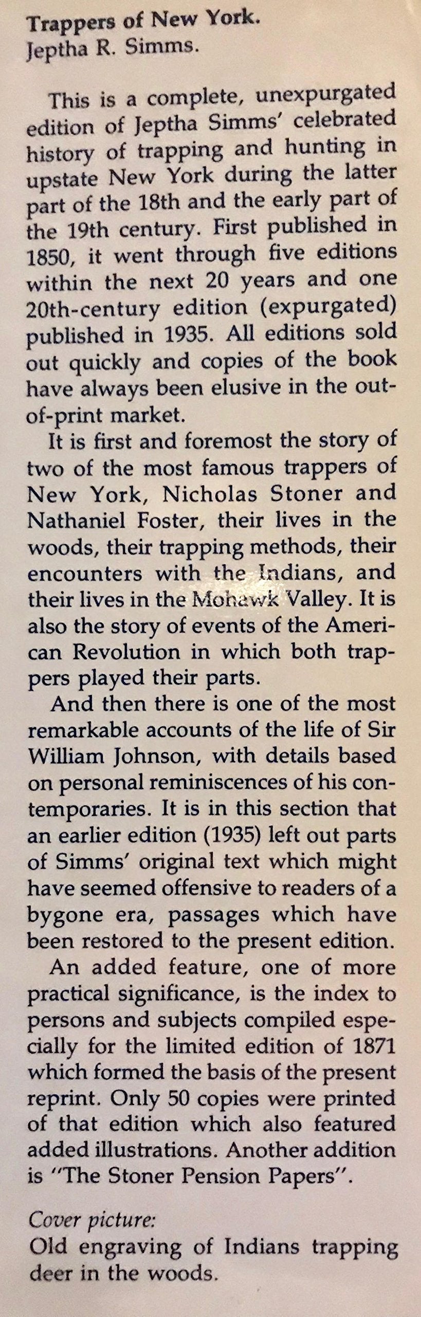 Trappers of New York: A Biography of Nicholas Stoner and Nathaniel Foster used book depot