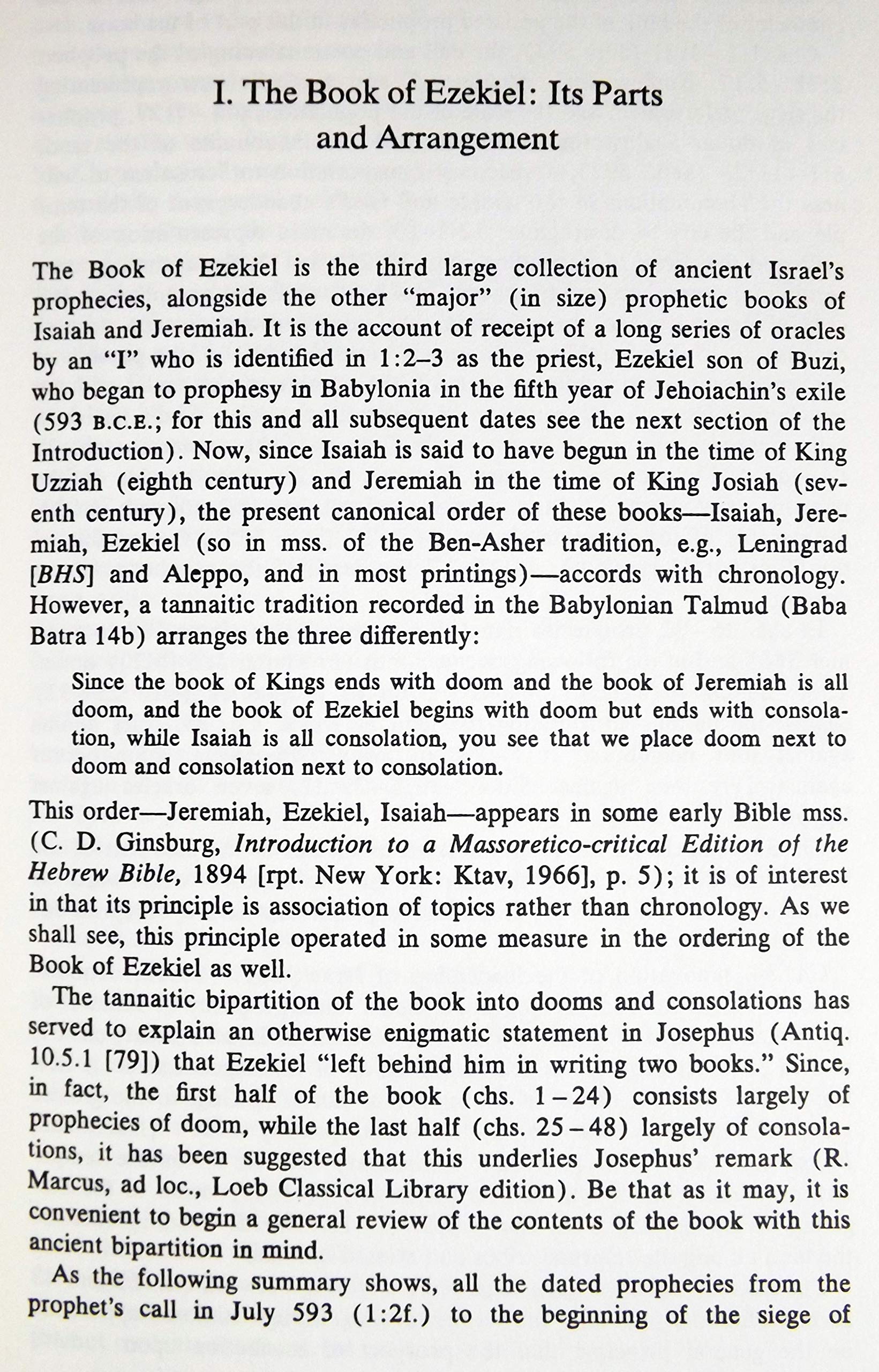 Ezekiel, 1-20: A New Translation With Introduction and Commentary (Anchor Bible, Vol. 22) used book depot