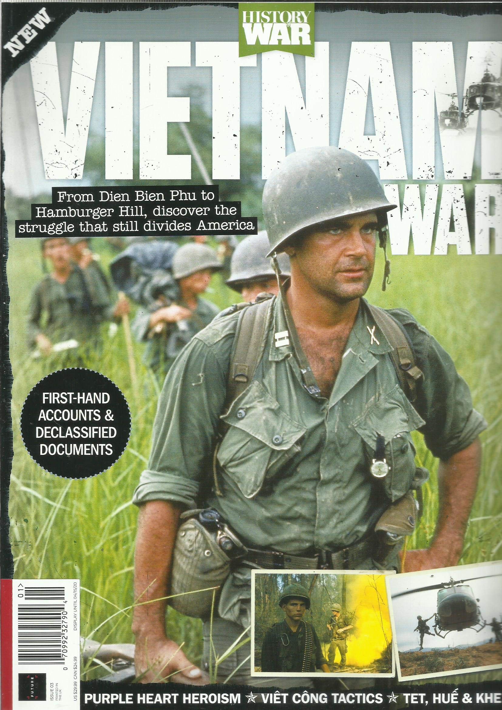 HISTORY WAR MAGAZINE, VIETNAM WAR * ISSUE, 2020 * ISSUE # 03 * THIRD EDITION * DISPLAY UNTIL APRIL, 15th 2020 * PRINTED IN UK * ( PLEASE NOTE : STICKER PACK & 12 POSTERS INCLUDED. ) ( PLEASE