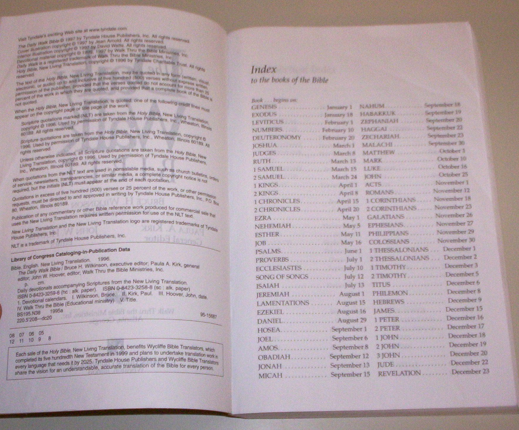 The Daily Walk Bible (New Living Translation) used book depot