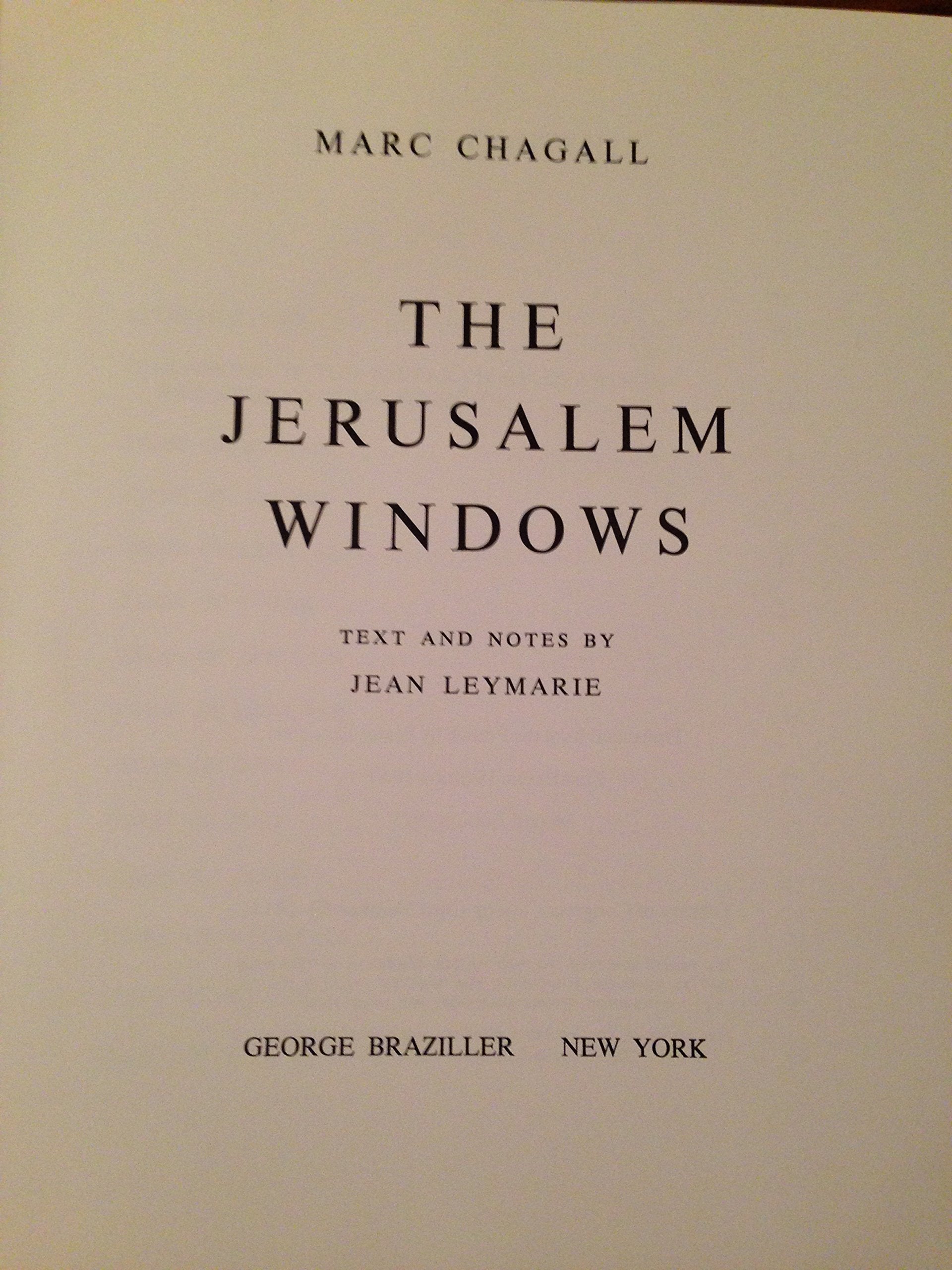 Marc Chagall - The Jerusalem Windows used book depot