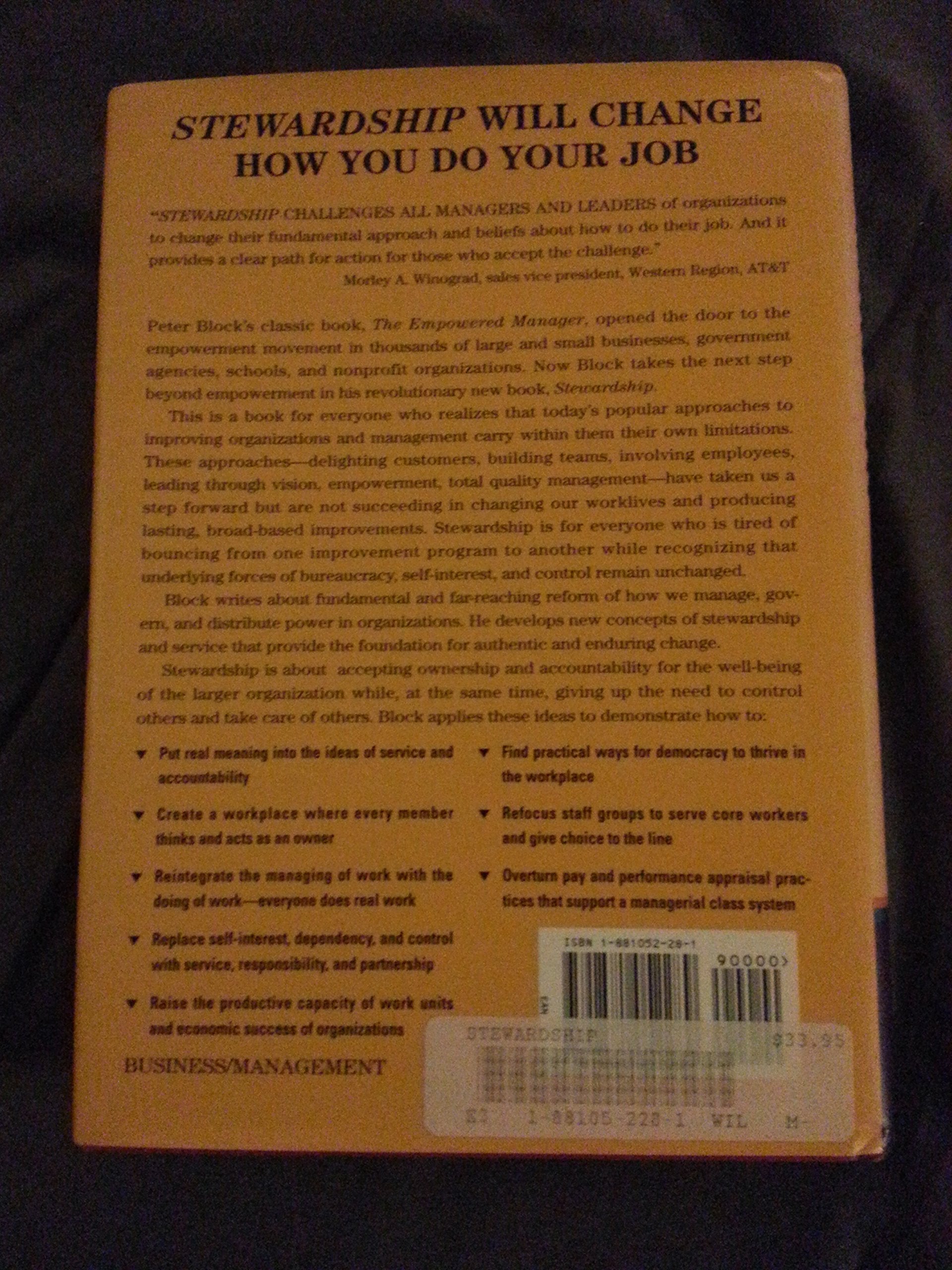 Stewardship: Choosing Service over Self-Interest used book depot