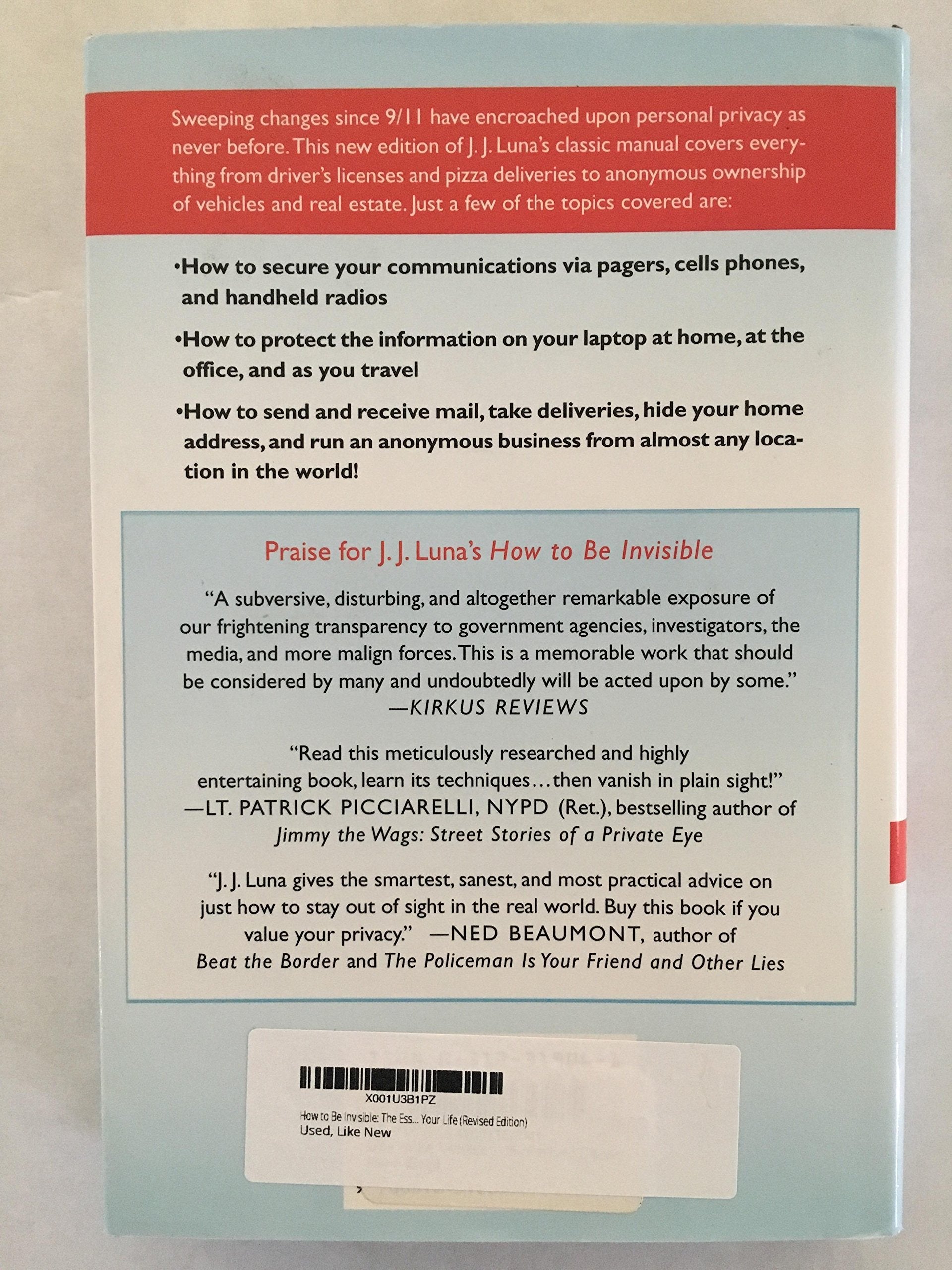 How to Be Invisible: The Essential Guide to Protecting Your Personal Privacy, Your Assets, and Your Life (Revised Edition) used book depot