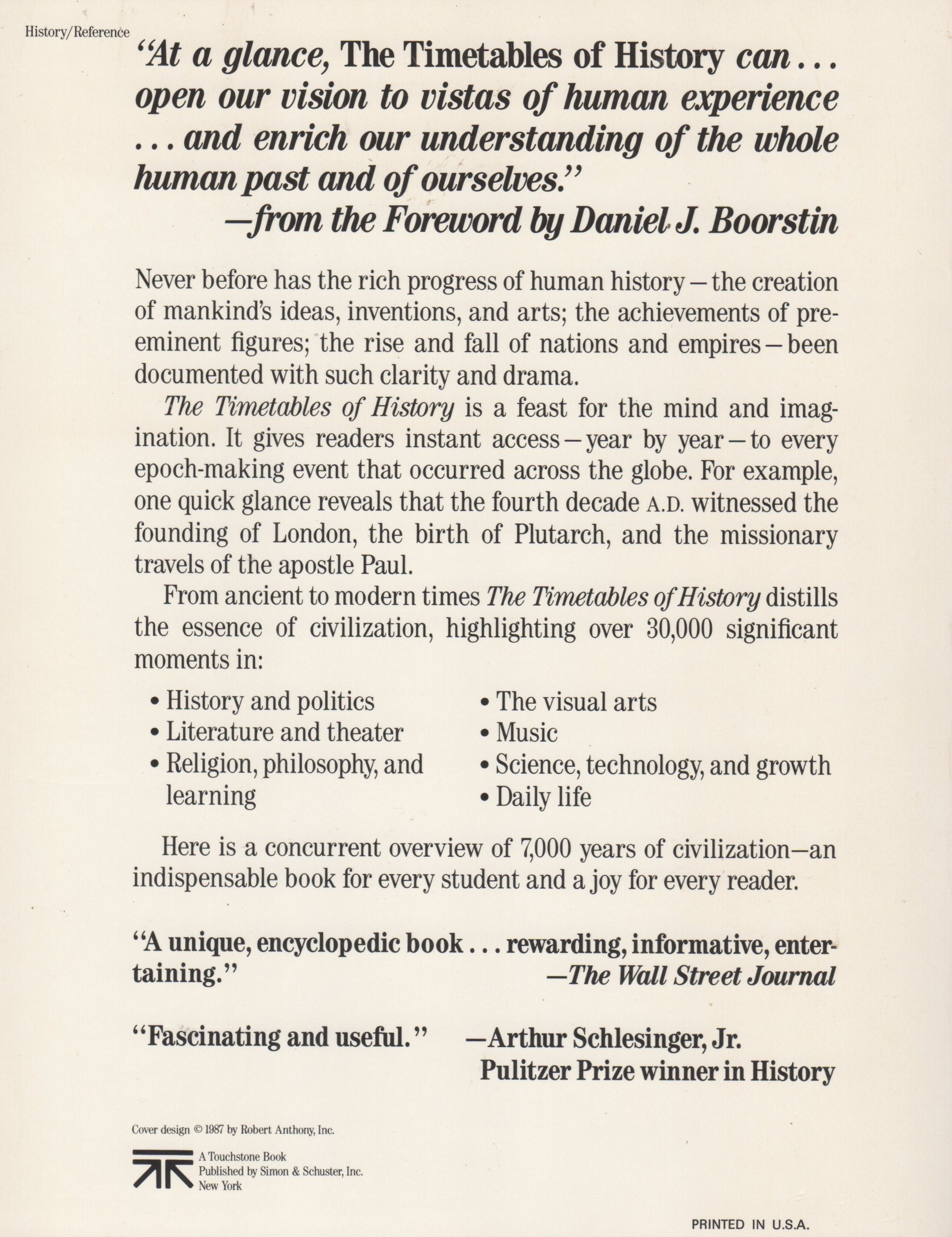 The Timetables of History: A Horizontal Linkage of People and Events by Bernard Grun (1982-04-23)