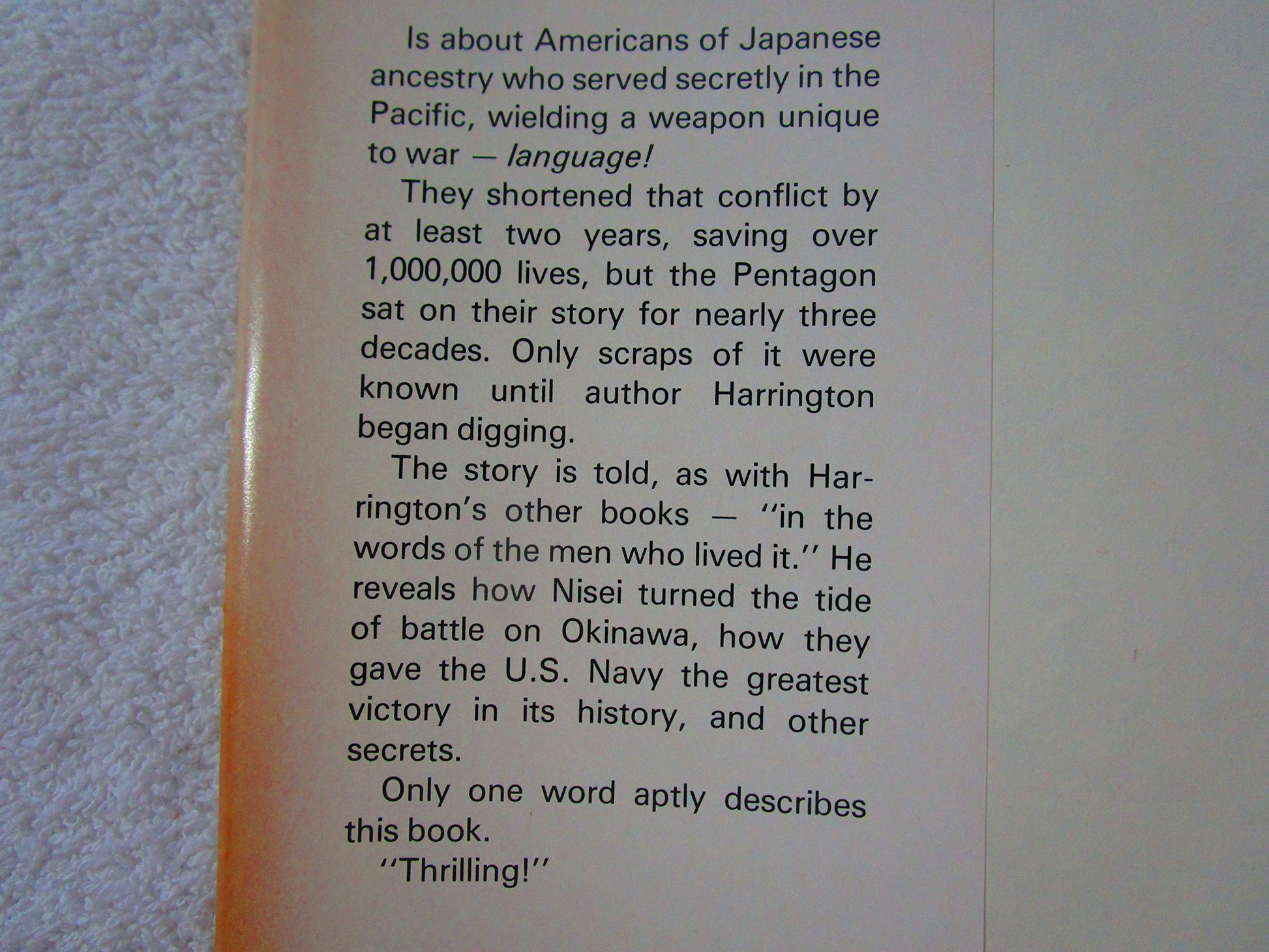 Yankee Samurai: The Secret Role of Nisei in America's Pacific Victory used book depot