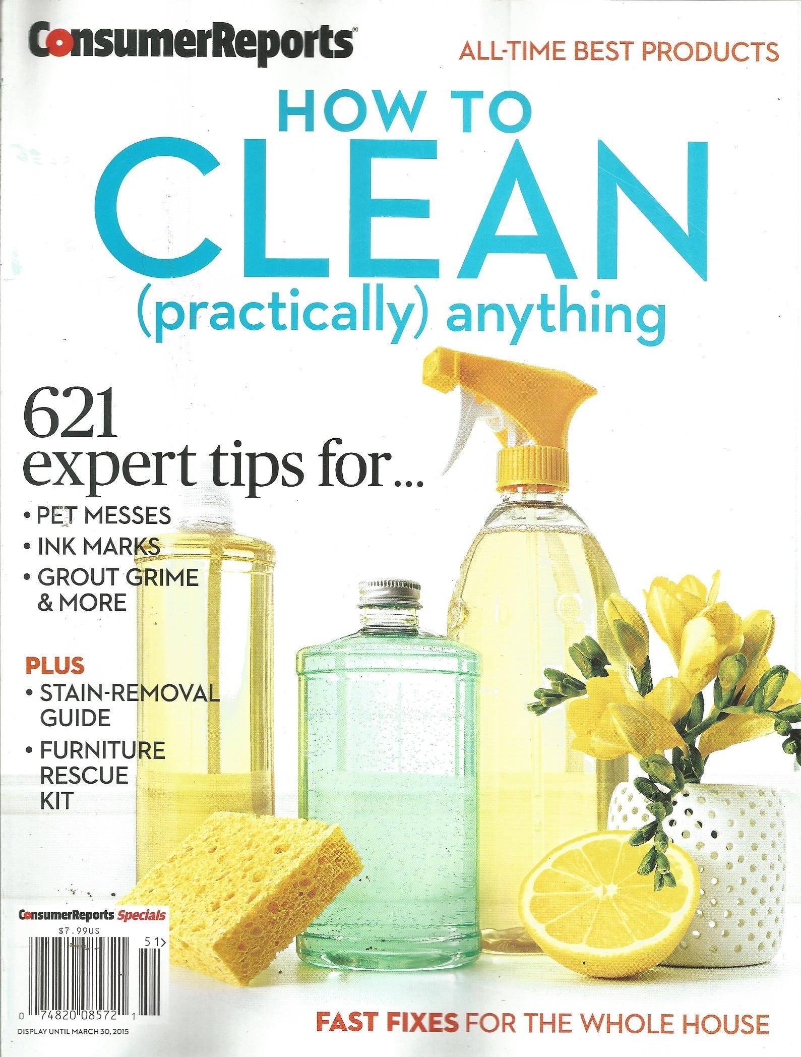 Consumer Reports: How to Clean Practically Anything (March 2015) used book depot