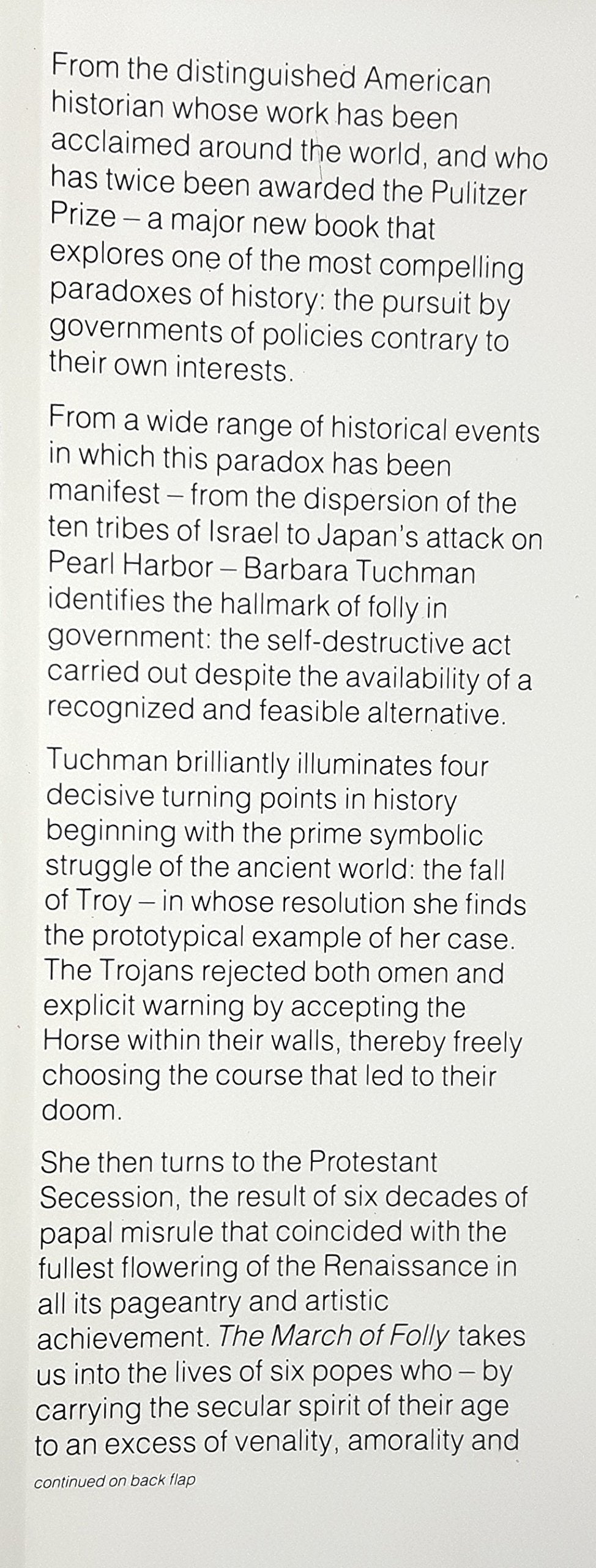 The March of Folly: From Troy to Vietnam