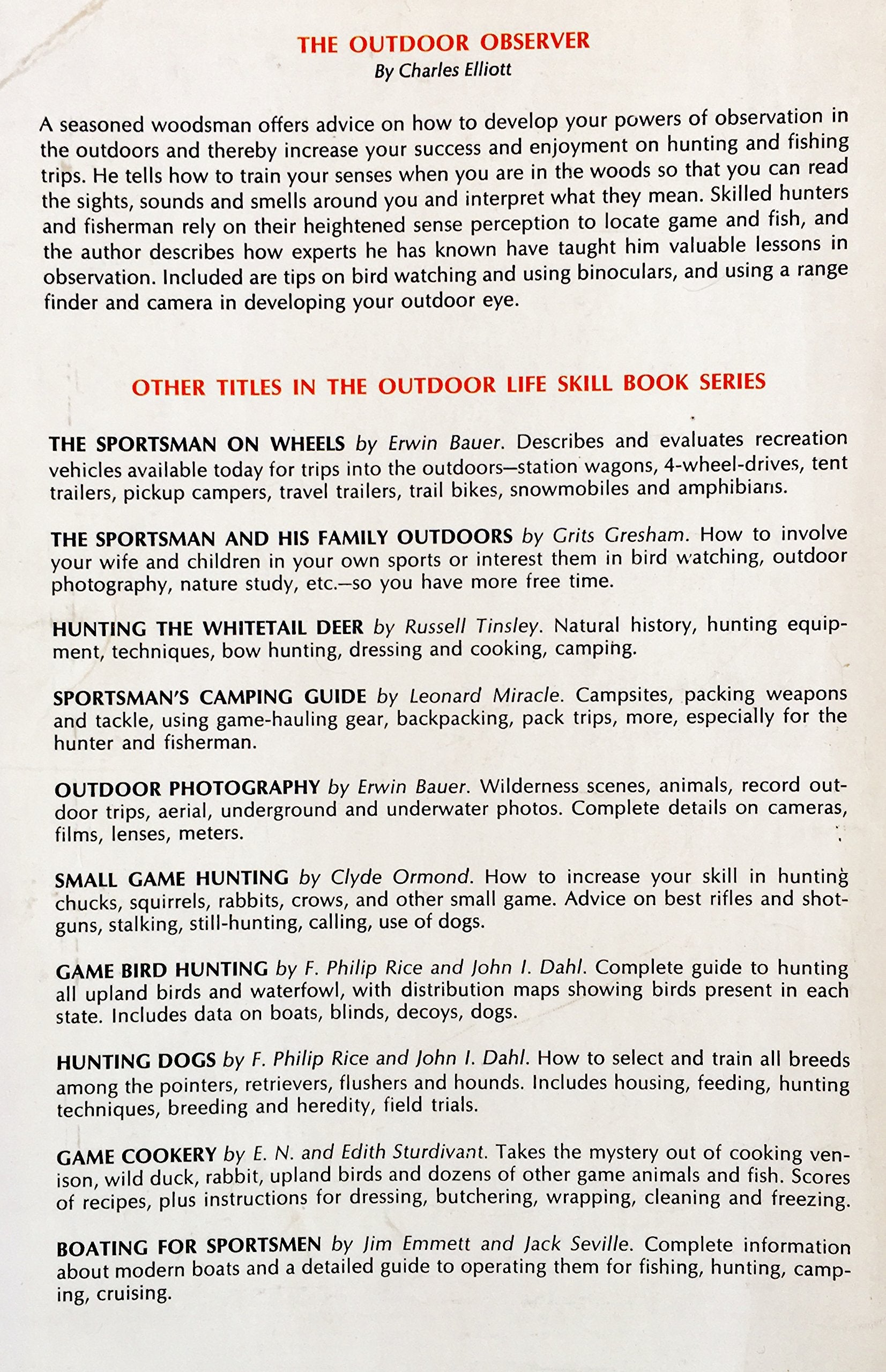 The Outdoor Observer used book depot