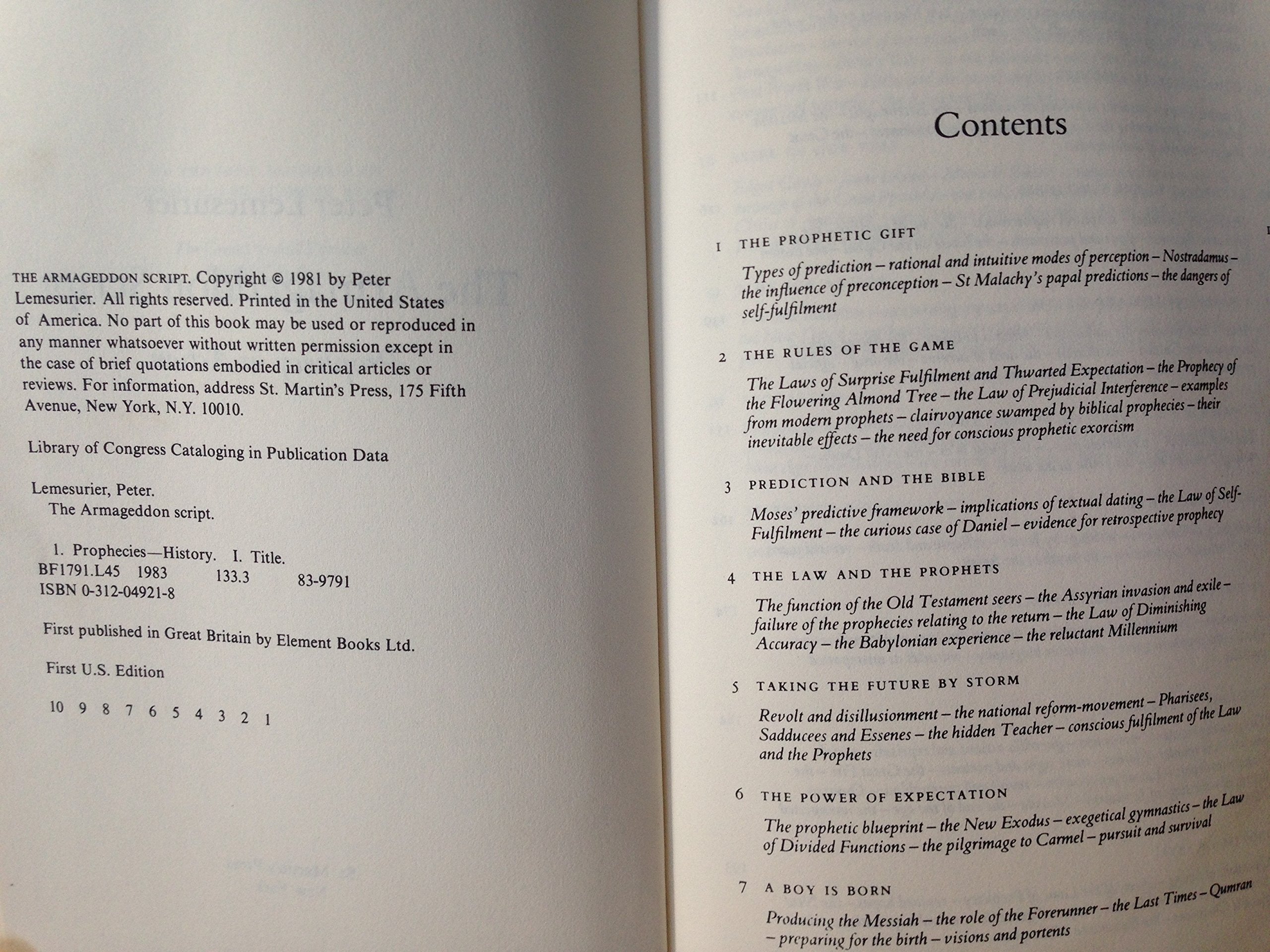 The Armageddon script: Prophecy in action used book depot