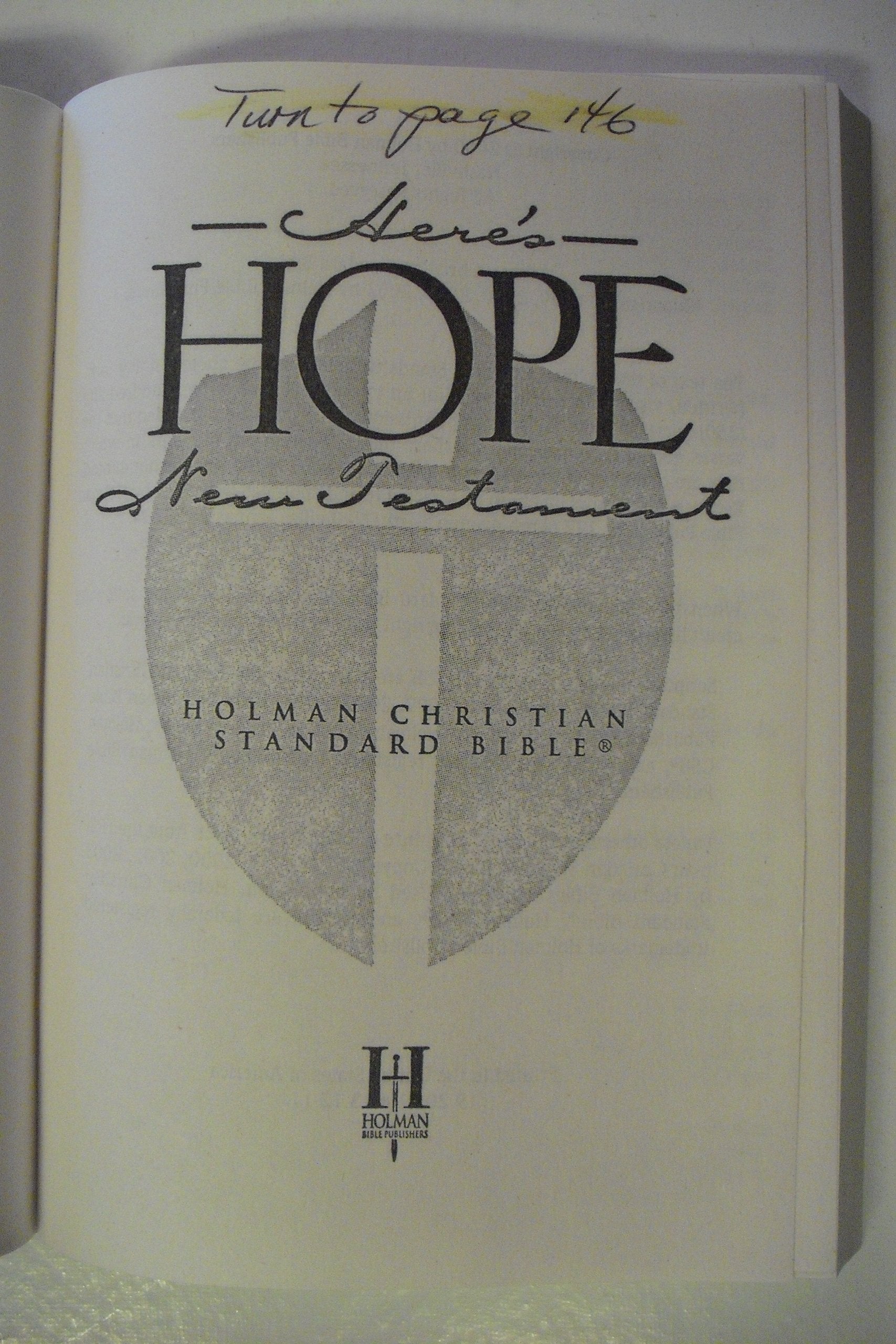 Here's Hope New Testament: Holman Christian Standard Bible used book depot