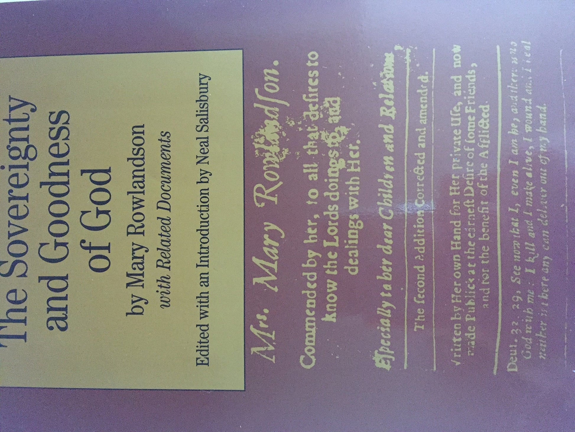 The Sovereignty and Goodness of God: with Related Documents (Bedford Series in History and Culture) used book depot