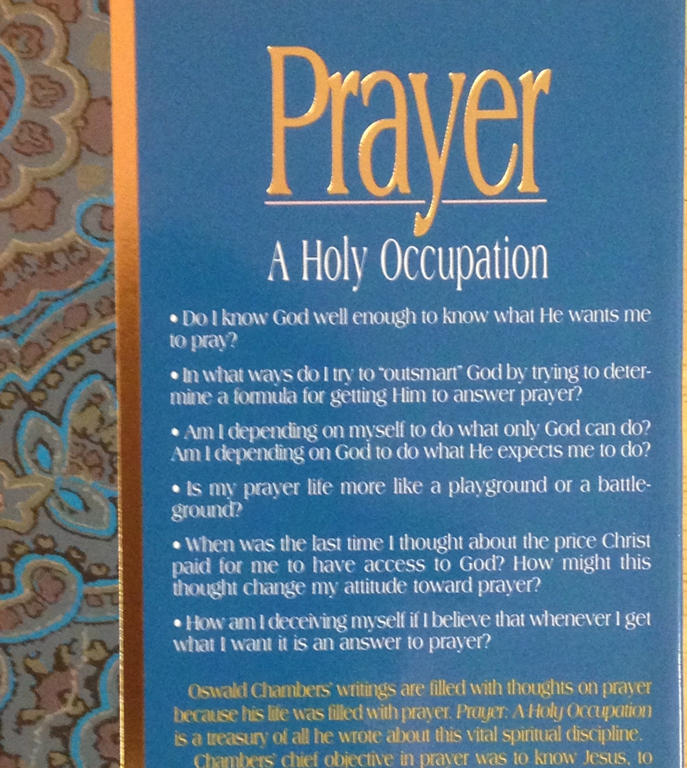 Prayer A Holy Occupation used book depot