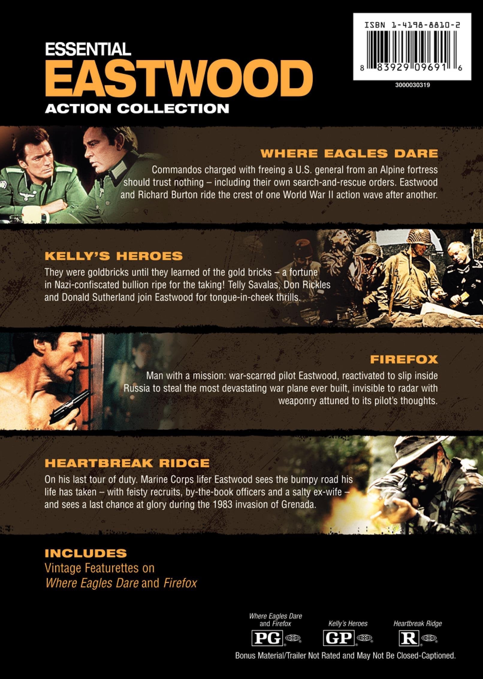 Essential Eastwood: Action Collection (Firefox / Heartbreak Ridge / Kelly's Heroes / Where Eagles Dare) used book depot